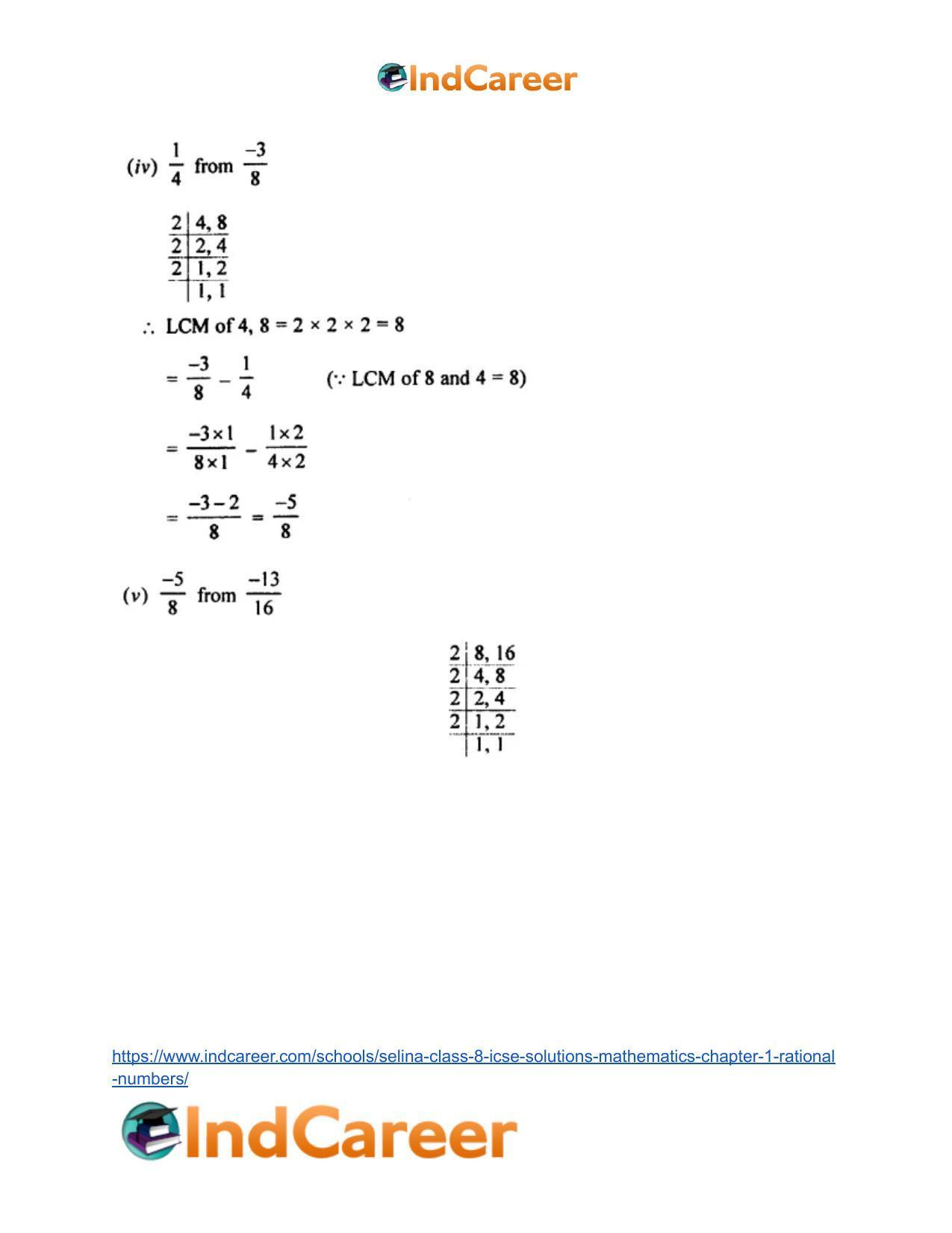 Selina Class 8 ICSE Solutions Mathematics : Chapter 1- Rational Numbers - Page 42