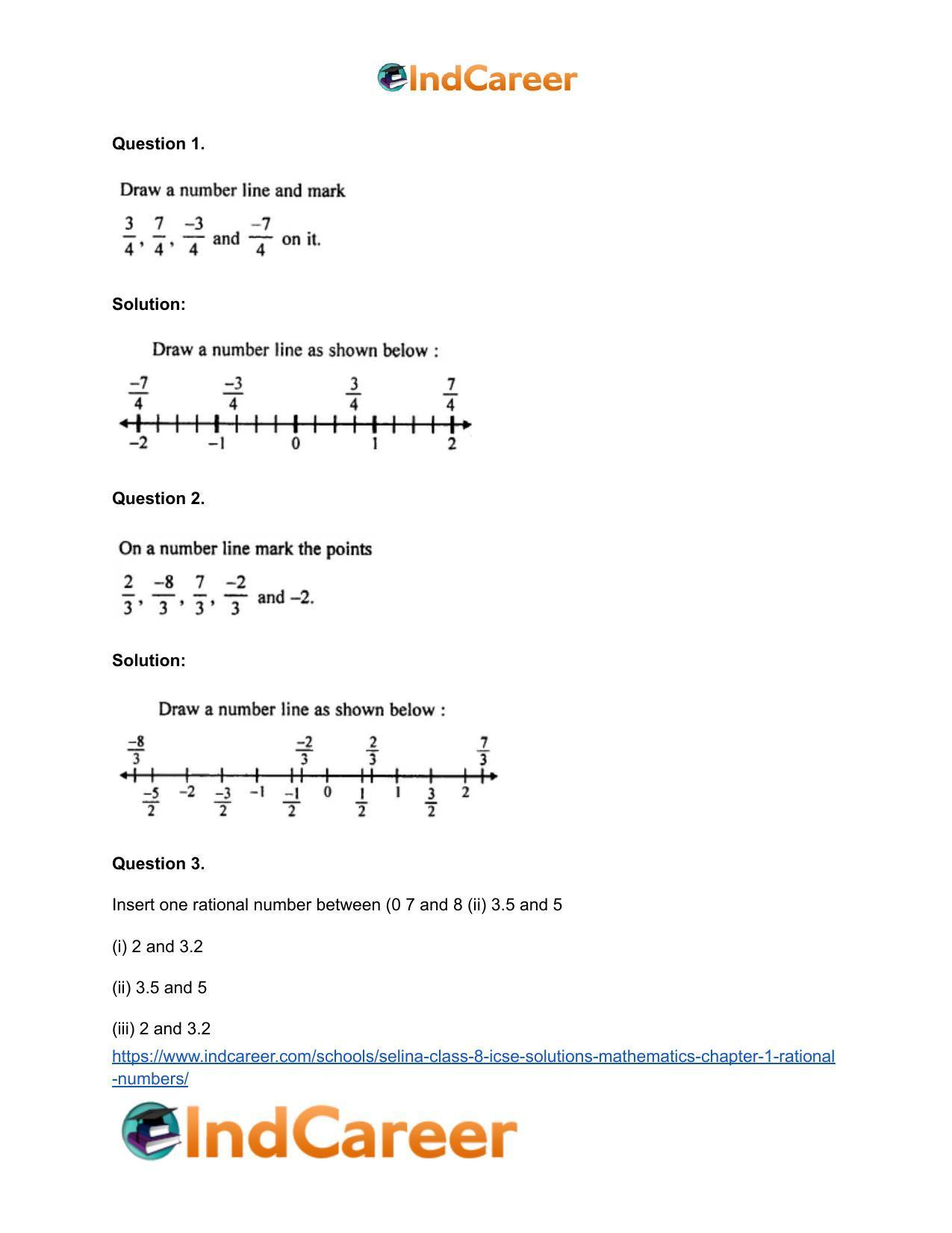 Selina Class 8 ICSE Solutions Mathematics : Chapter 1- Rational Numbers - Page 86