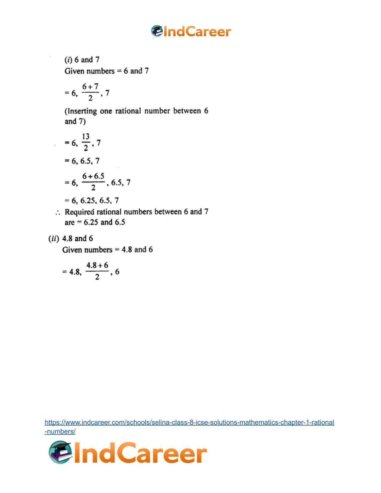 Selina Class 8 ICSE Solutions Mathematics : Chapter 1- Rational Numbers - Page 88