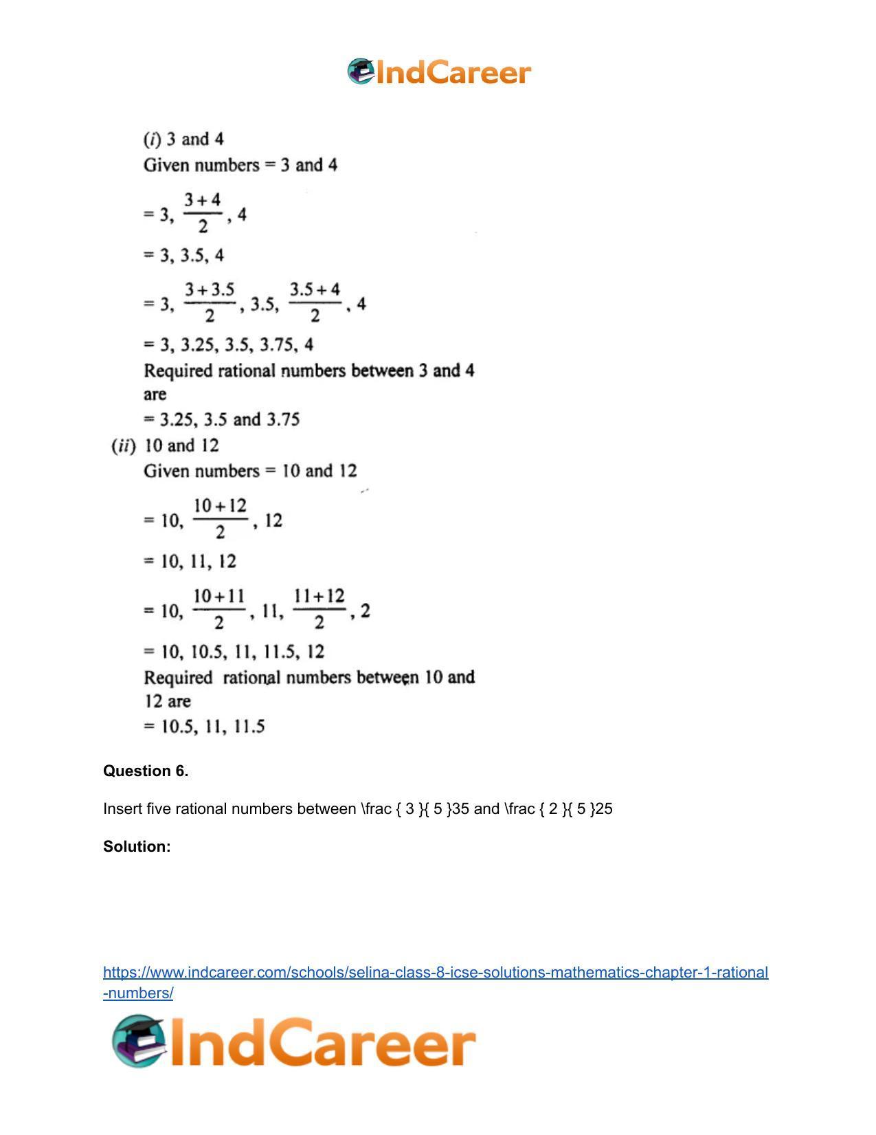 Selina Class 8 ICSE Solutions Mathematics : Chapter 1- Rational Numbers - Page 90