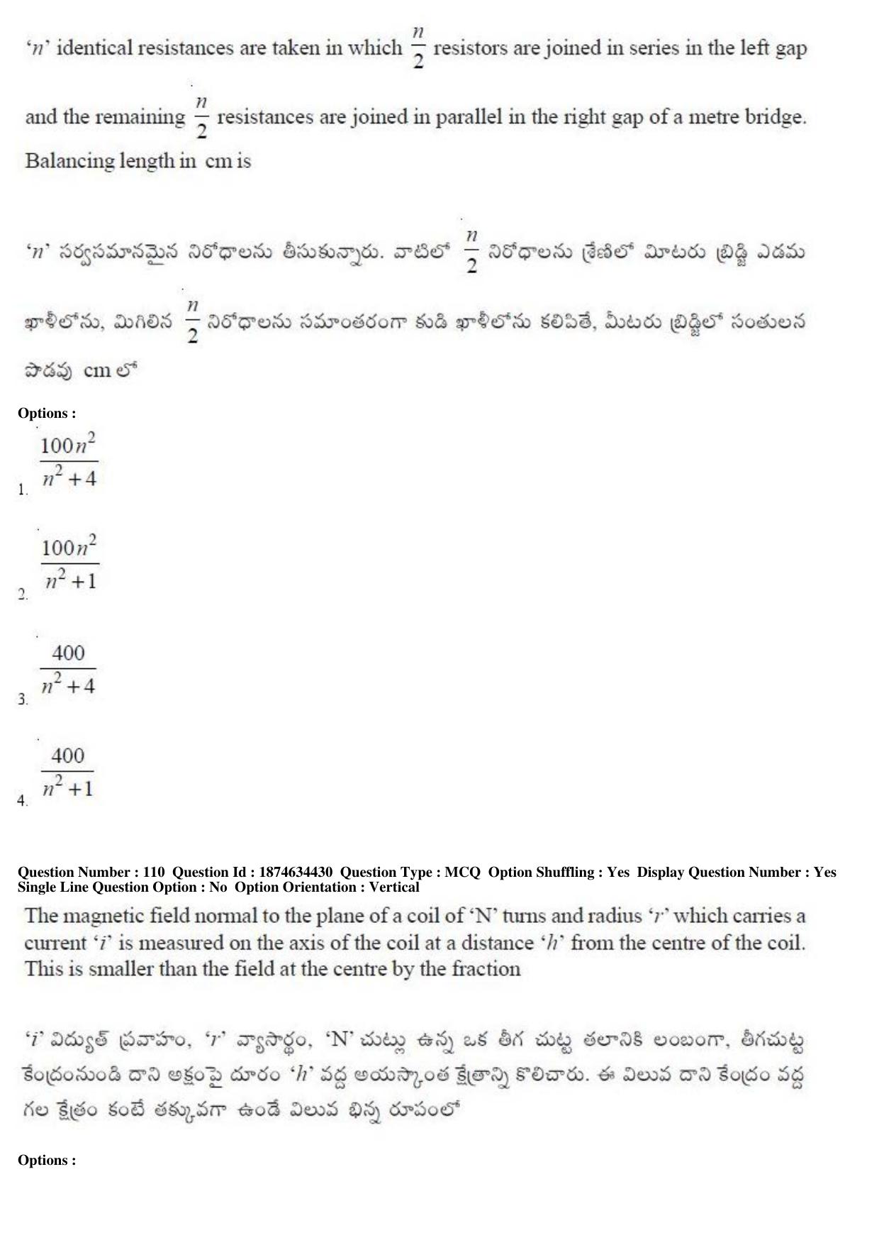 TS EAMCET 2019 Engineering Question Paper with Key (22 April 2019 Forenoon) - Page 66