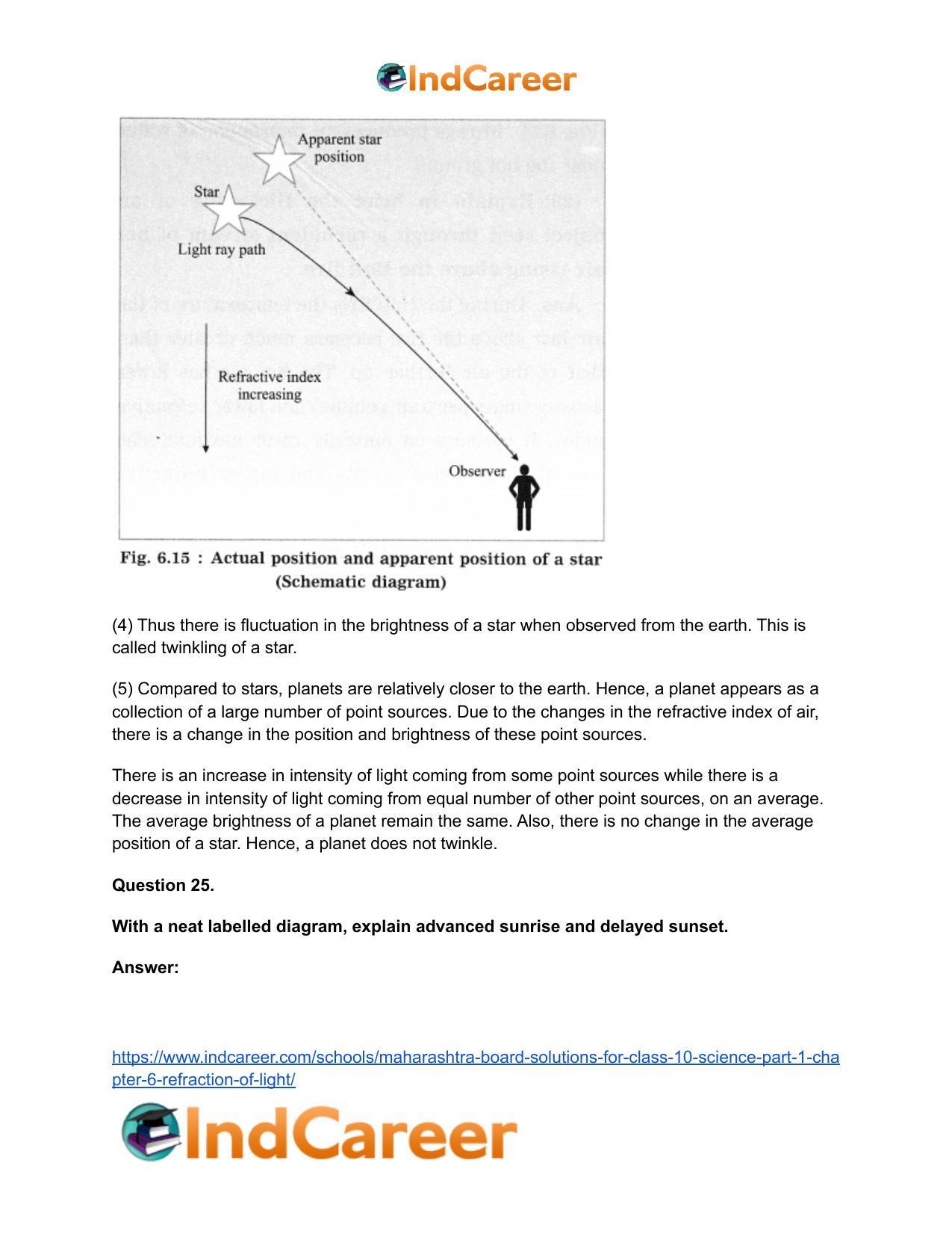 Maharashtra Board Solutions for Class 10- Science (Part 1): Chapter 6- Refraction of Light - Page 41