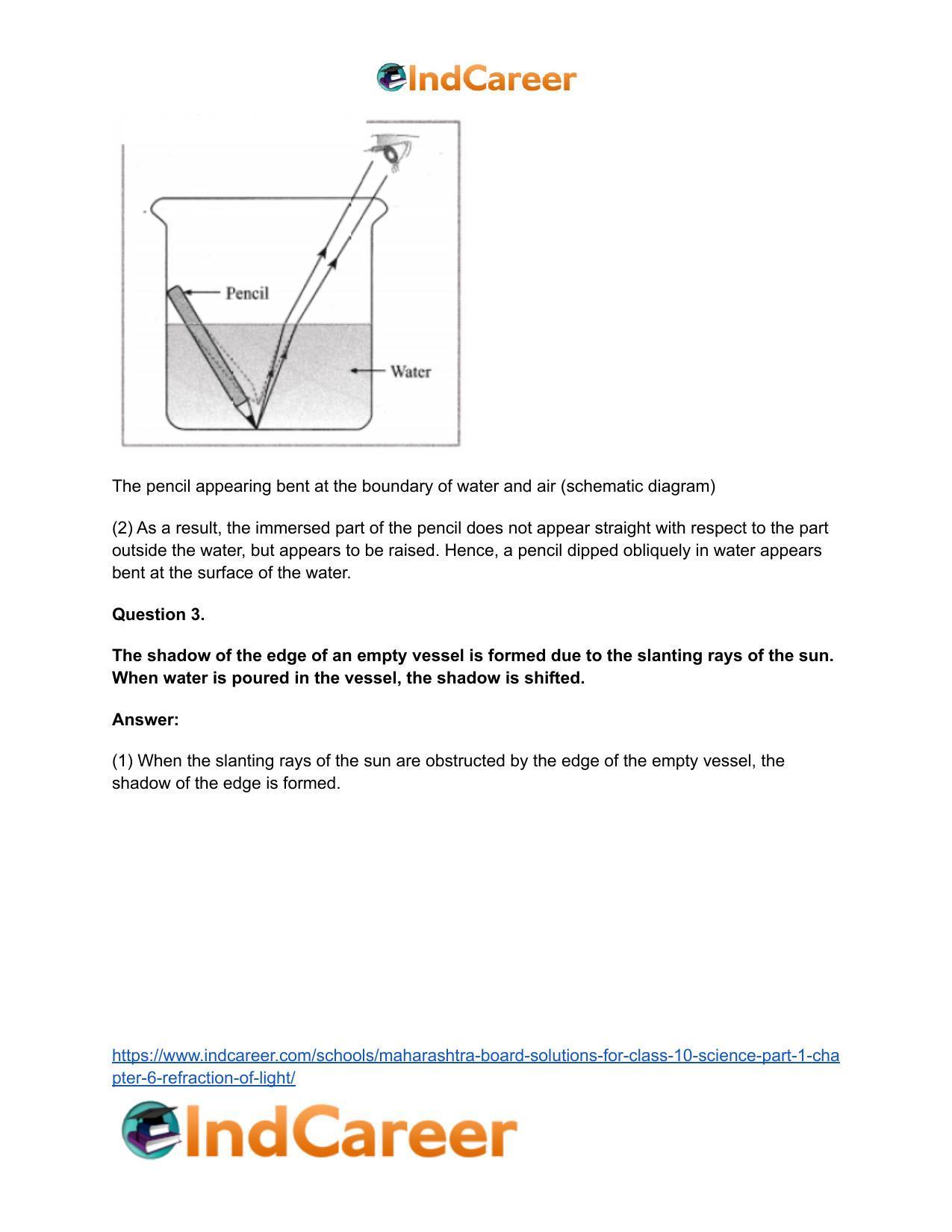 Maharashtra Board Solutions for Class 10- Science (Part 1): Chapter 6- Refraction of Light - Page 55