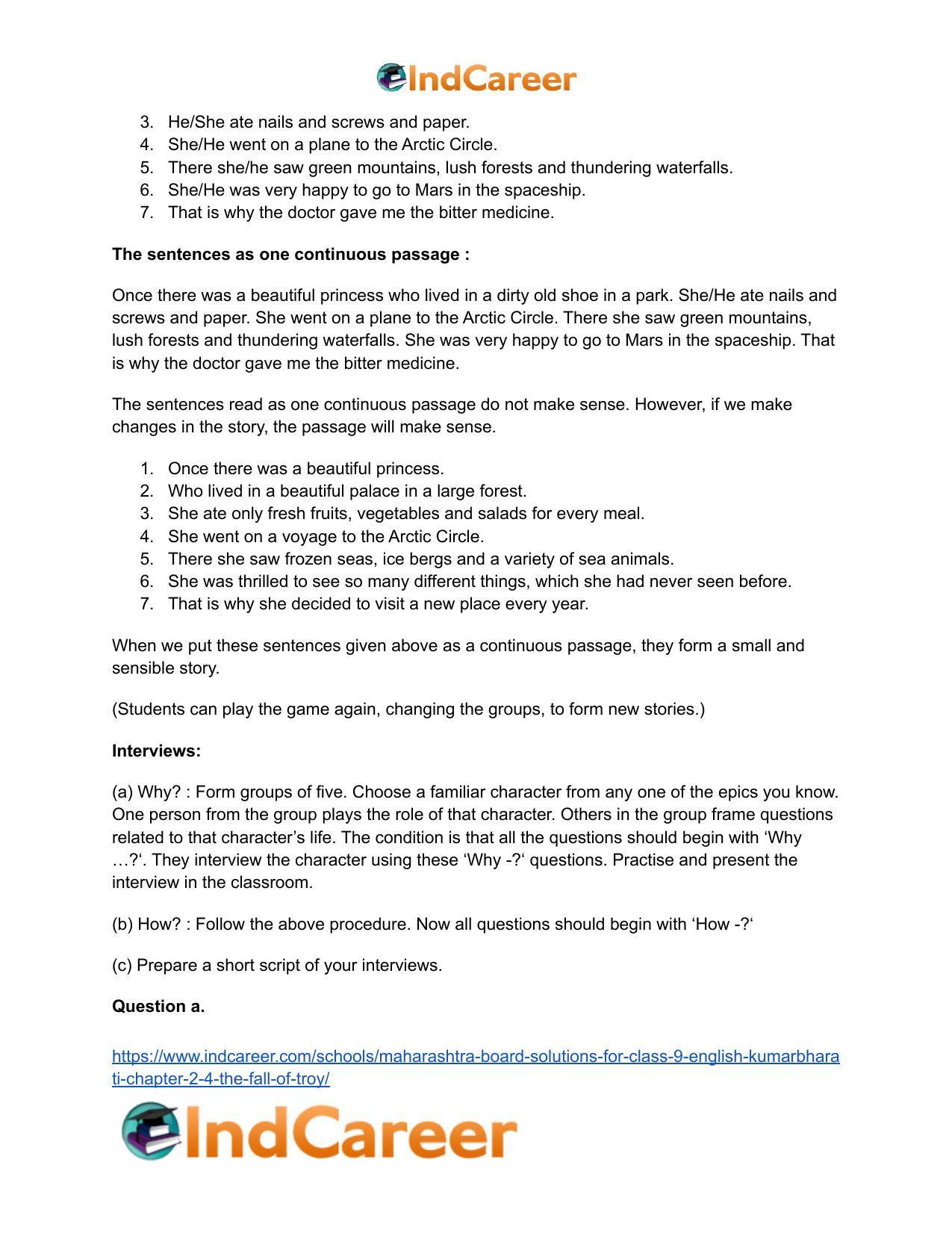 Maharashtra Board Solutions for Class 9- English Kumarbharati: Chapter 2.4- The Fall of Troy - Page 4