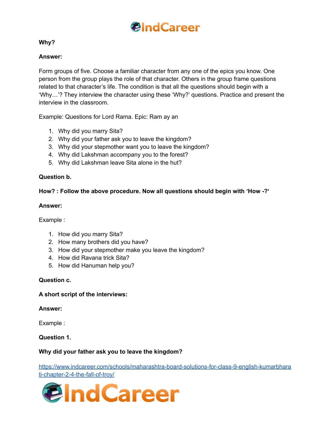 Maharashtra Board Solutions for Class 9- English Kumarbharati: Chapter 2.4- The Fall of Troy - Page 5