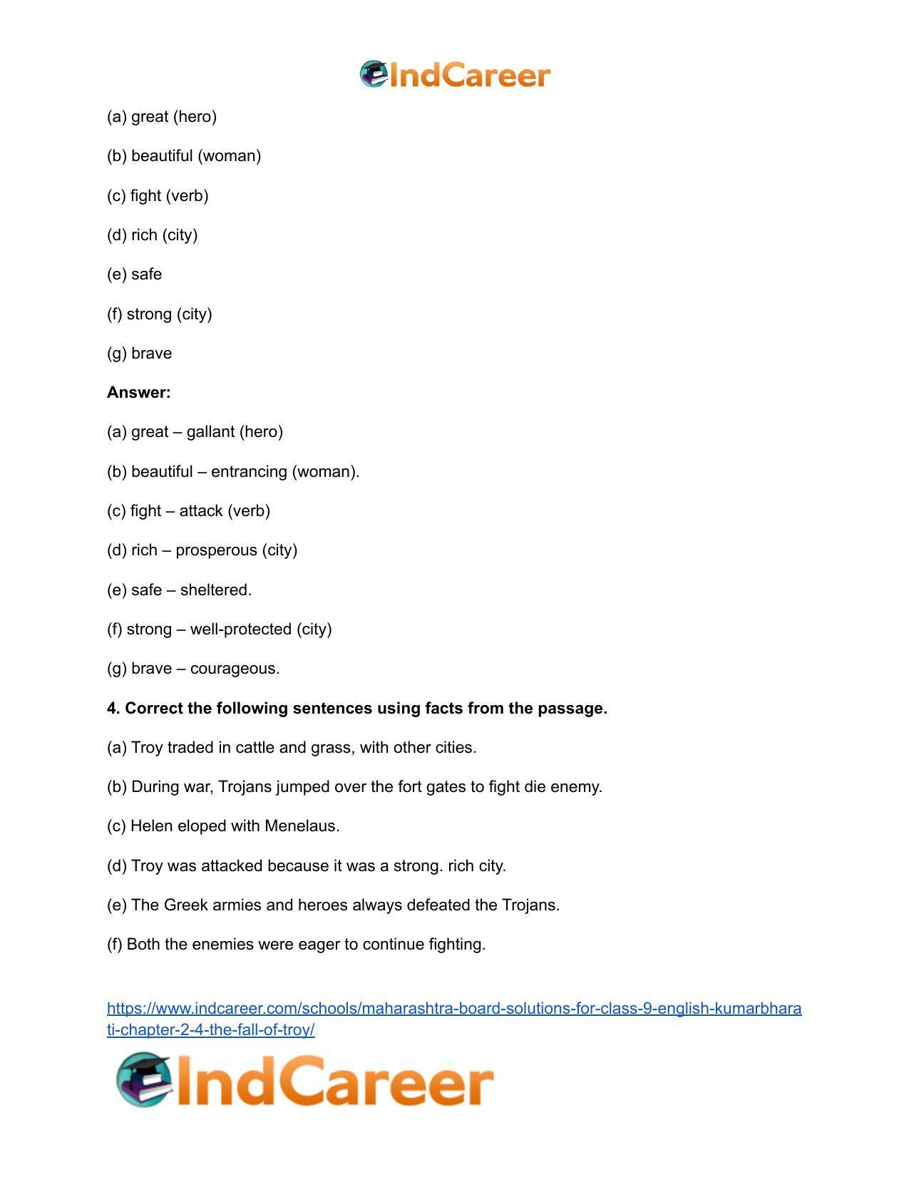 Maharashtra Board Solutions for Class 9- English Kumarbharati: Chapter 2.4- The Fall of Troy - Page 9