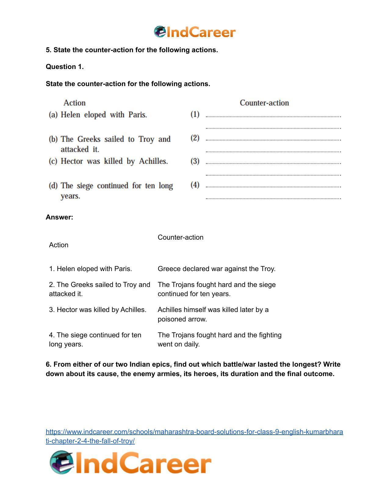 Maharashtra Board Solutions for Class 9- English Kumarbharati: Chapter 2.4- The Fall of Troy - Page 11
