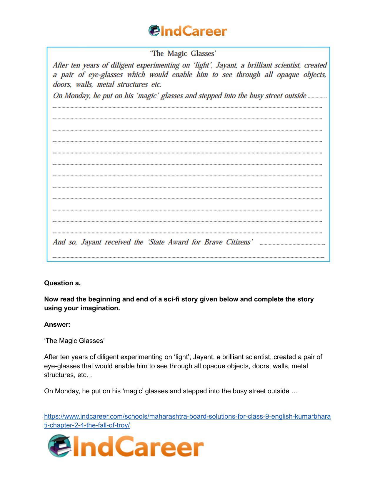 Maharashtra Board Solutions for Class 9- English Kumarbharati: Chapter 2.4- The Fall of Troy - Page 18