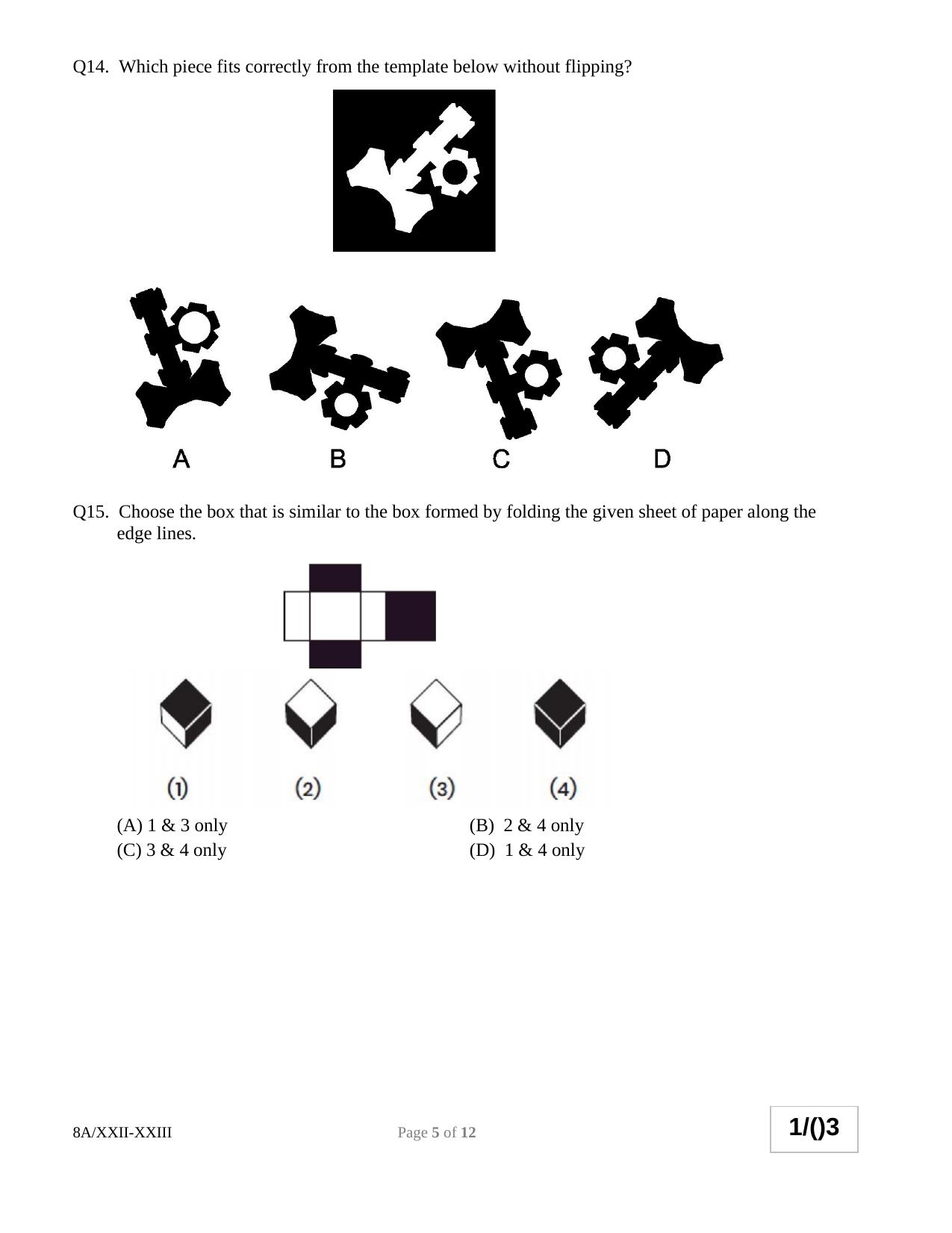 NID DAT Sample Papers - B.Des - Page 4