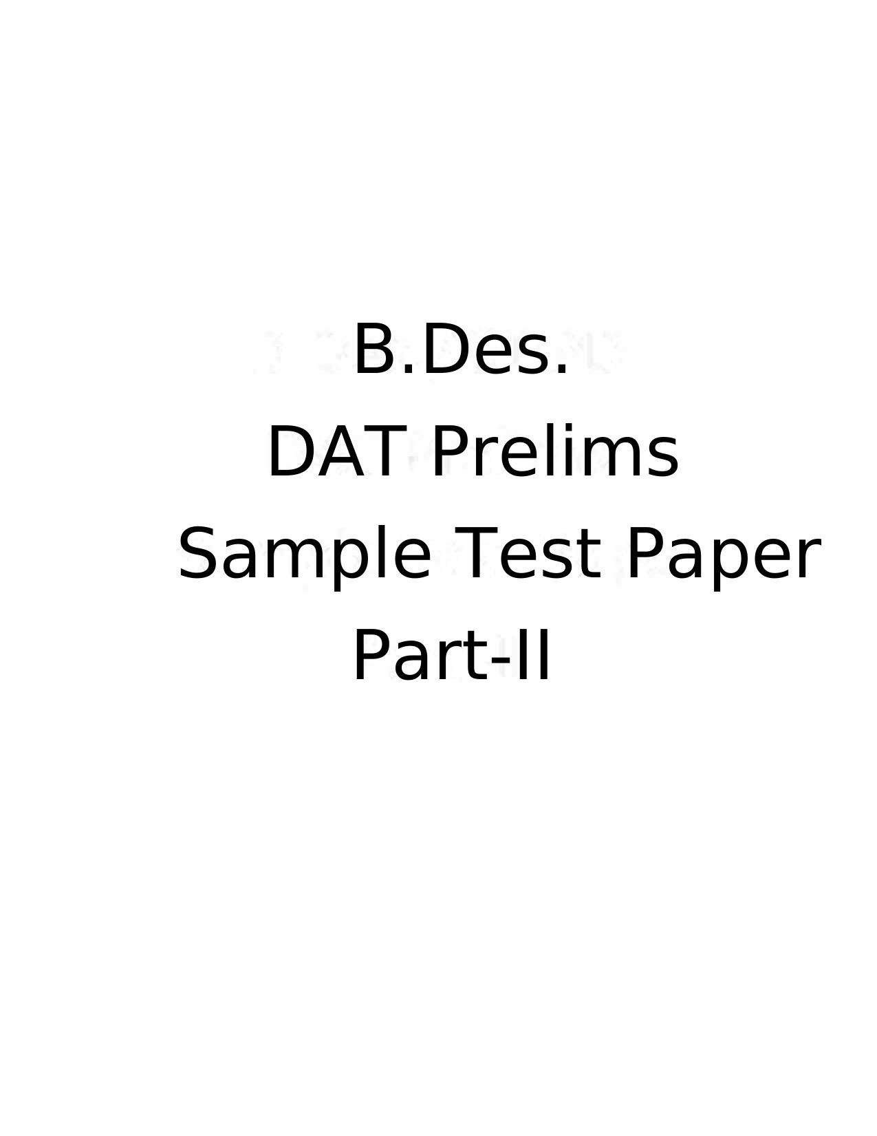 NID DAT Sample Papers - B.Des - Page 12