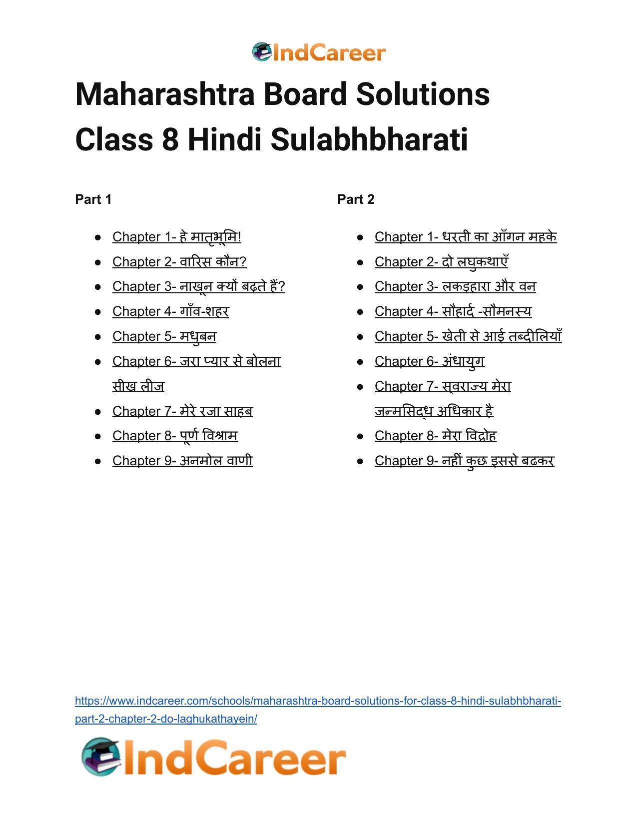 Maharashtra Board Solutions for Class 8- Hindi Sulabhbharati (Part 2): Chapter 2- दो लघुकथाएँ - Page 23