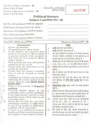 URATPG Political Science 2013 Question Paper