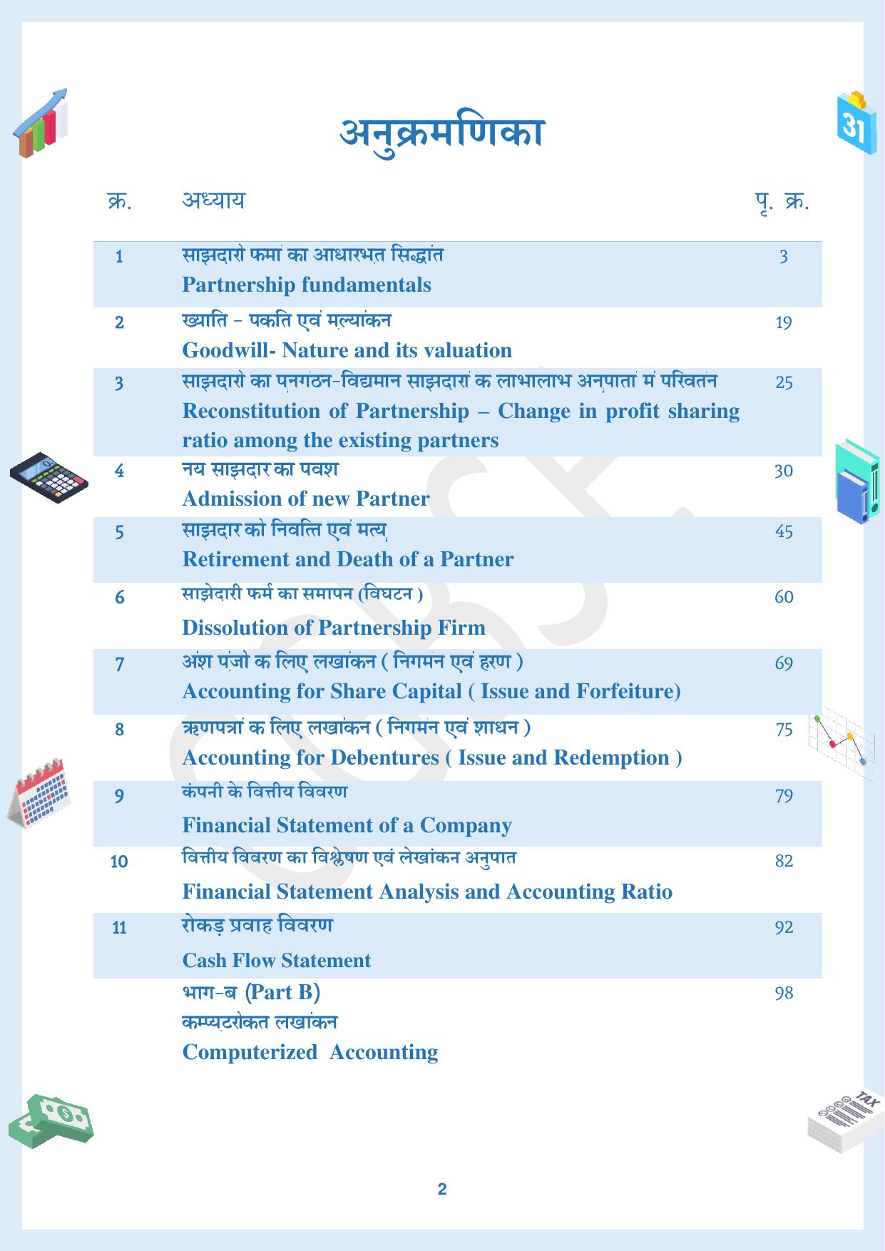 CGBSE Board Class 12 Accountancy  लेखाशास्त्र 2023-2024 Question Bank - Page 2