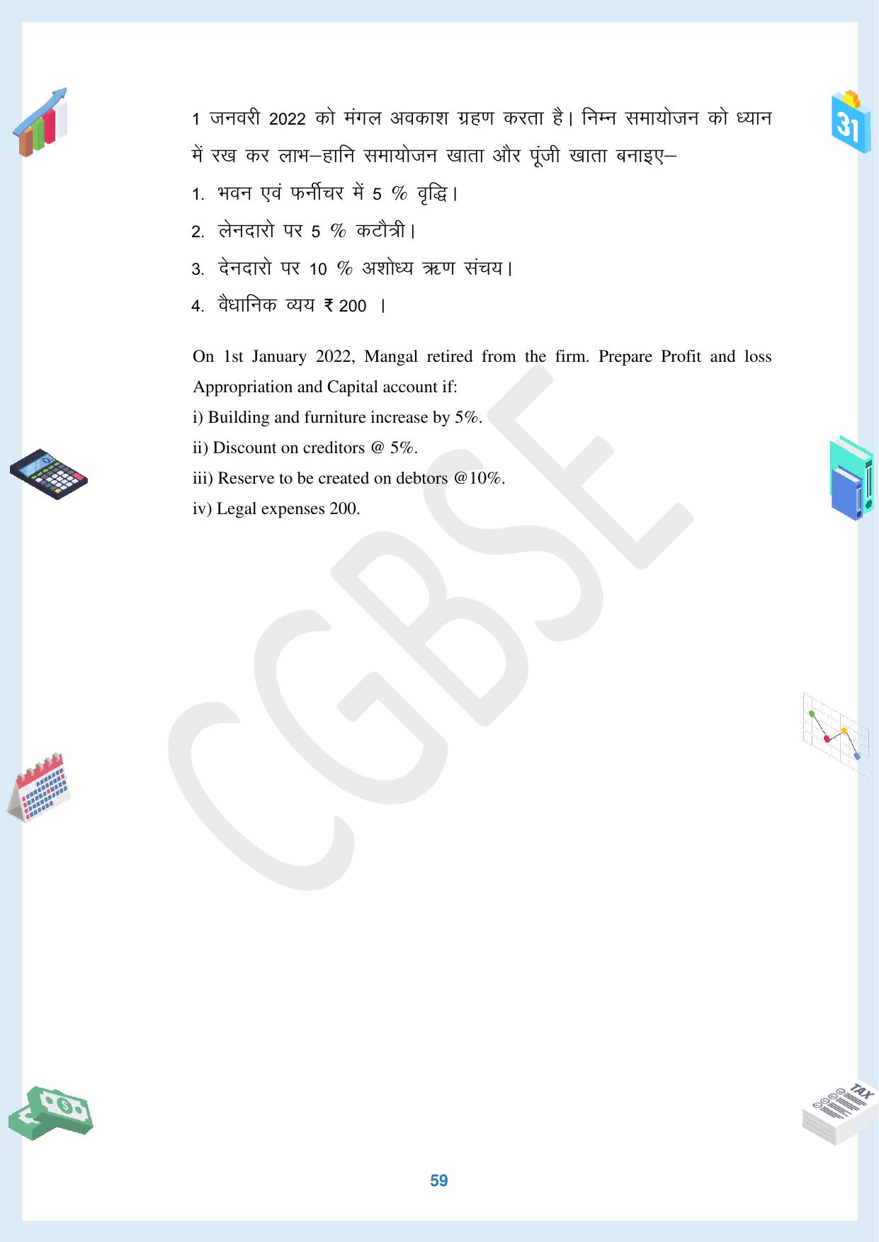 CGBSE Board Class 12 Accountancy  लेखाशास्त्र 2023-2024 Question Bank - Page 59
