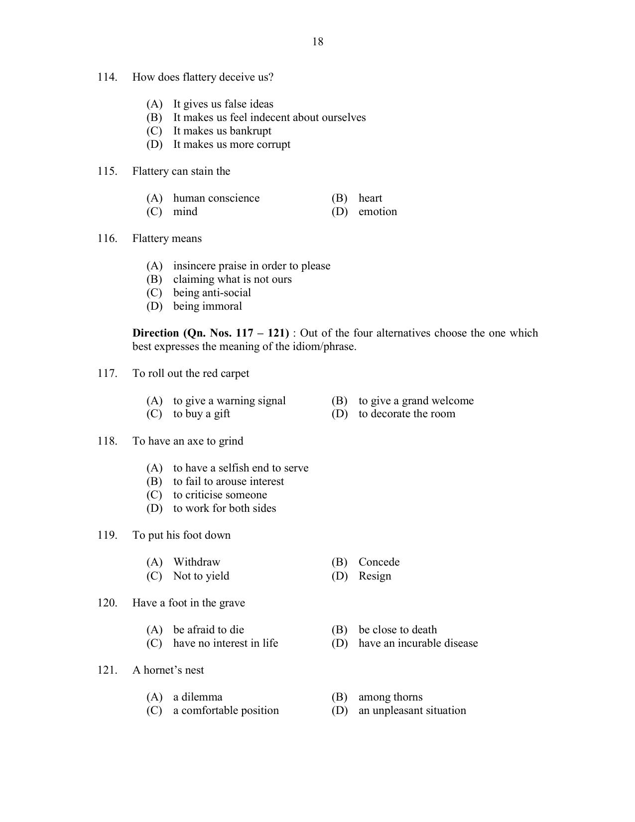 CUSAT CAT 2017 5 Year LL.B Question Paper - Page 18