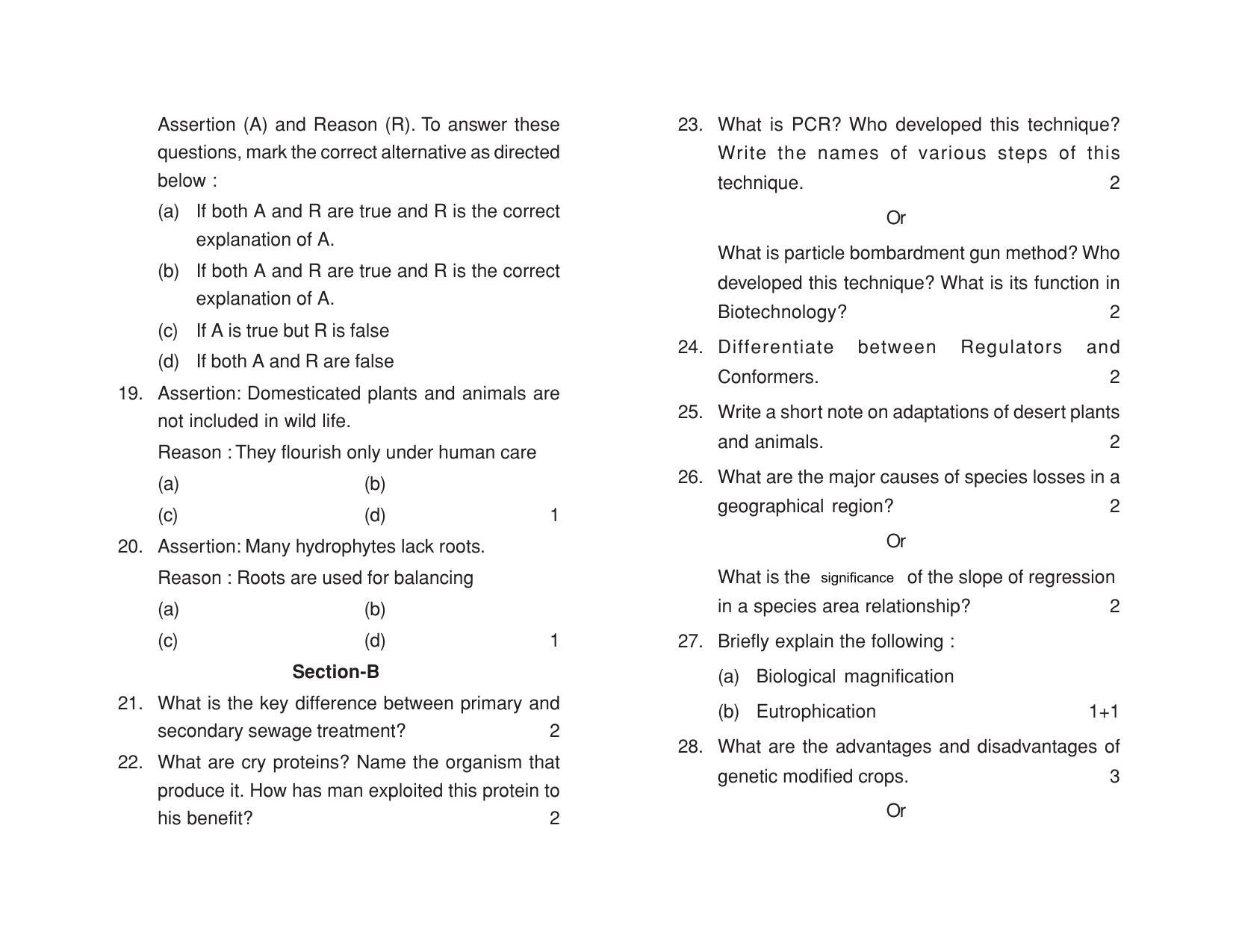 HP Board Class 12 Biology Model Paper - Page 4