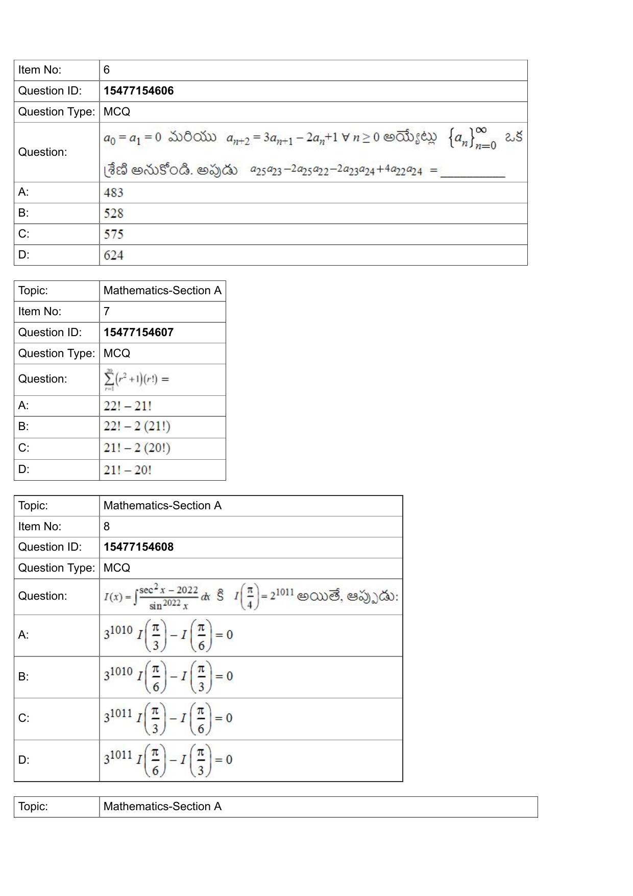 JEE Mains 2022: BTech Telugu (Shift 2) 29-07-2022 Question Paper - Page 3