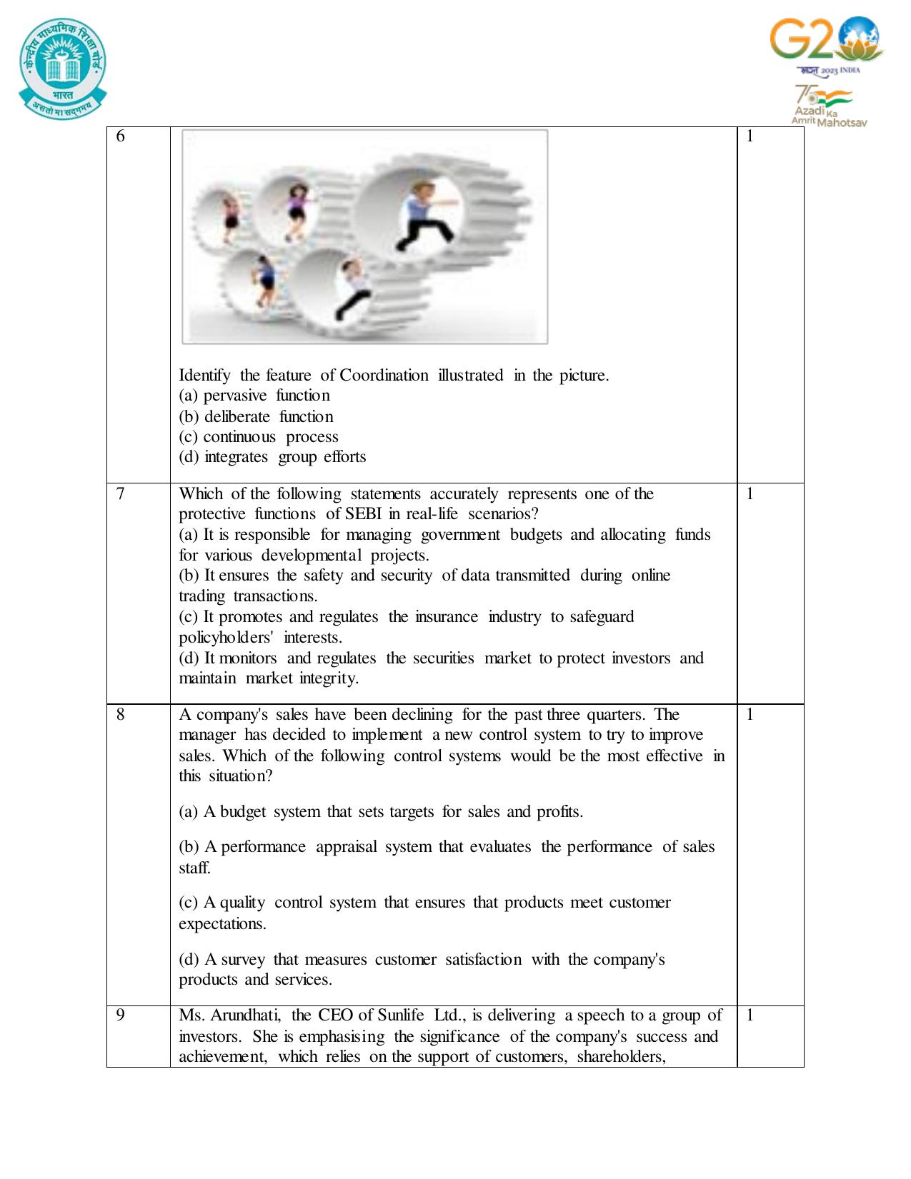 CBSE Class 12 Business Studies SET 1 Practice Questions 2023-24  - Page 3