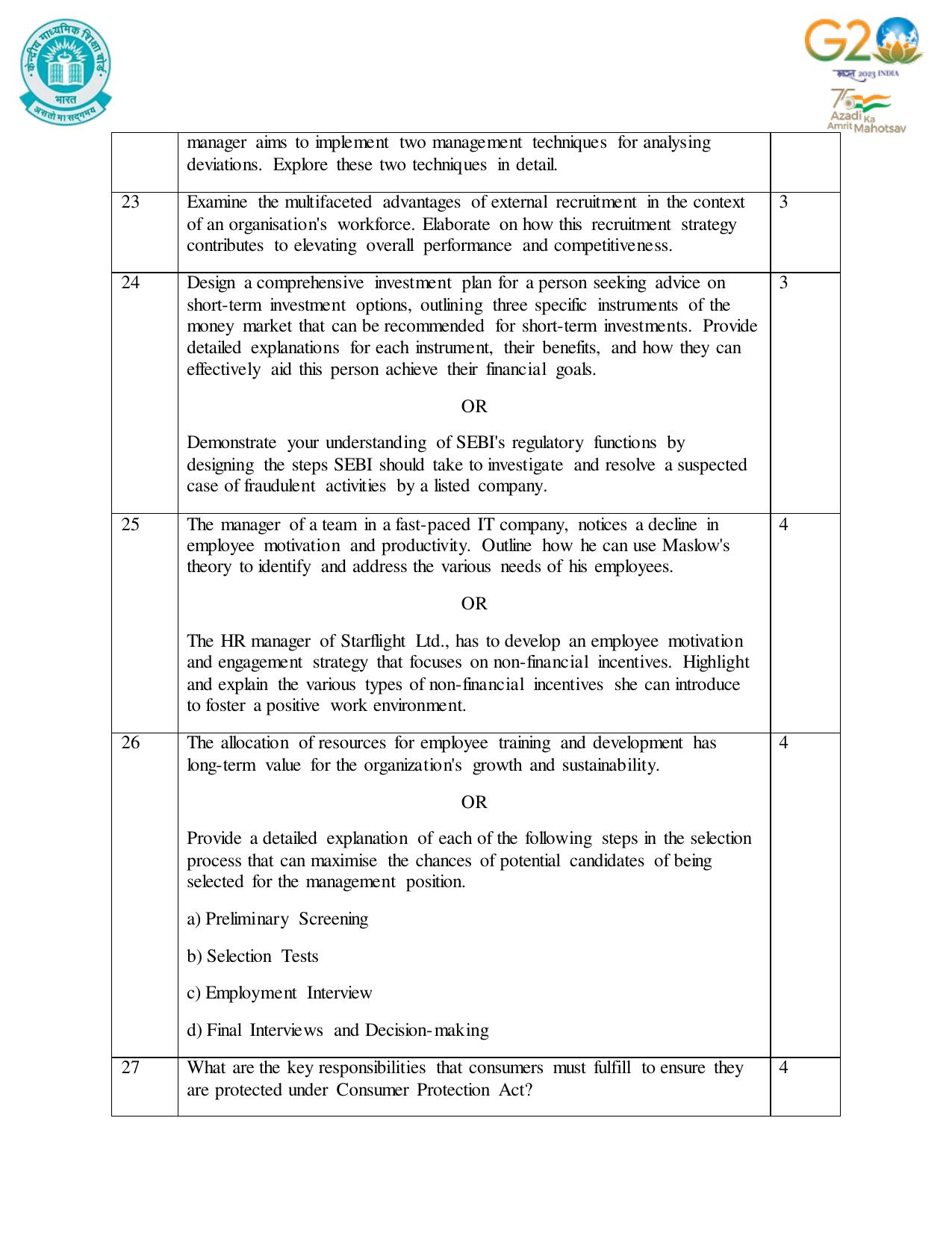CBSE Class 12 Business Studies SET 1 Practice Questions 2023-24  - Page 8