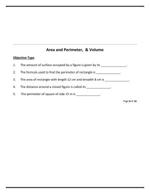Worksheet for Class 5 Maths Area and Perimeter Assignment 2