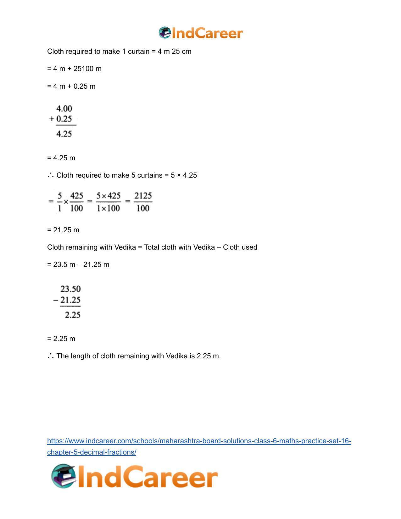 Maharashtra Board Solutions Class 6-Maths (Practice Set 16): Chapter 5- Decimal Fractions - Page 5