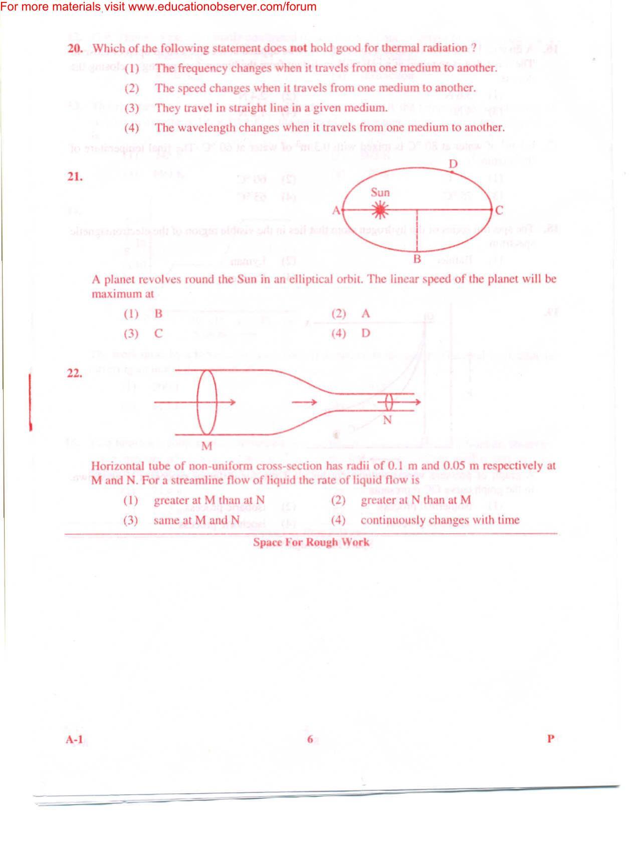 KEAM Paper I 2009 Question Paper - Page 6
