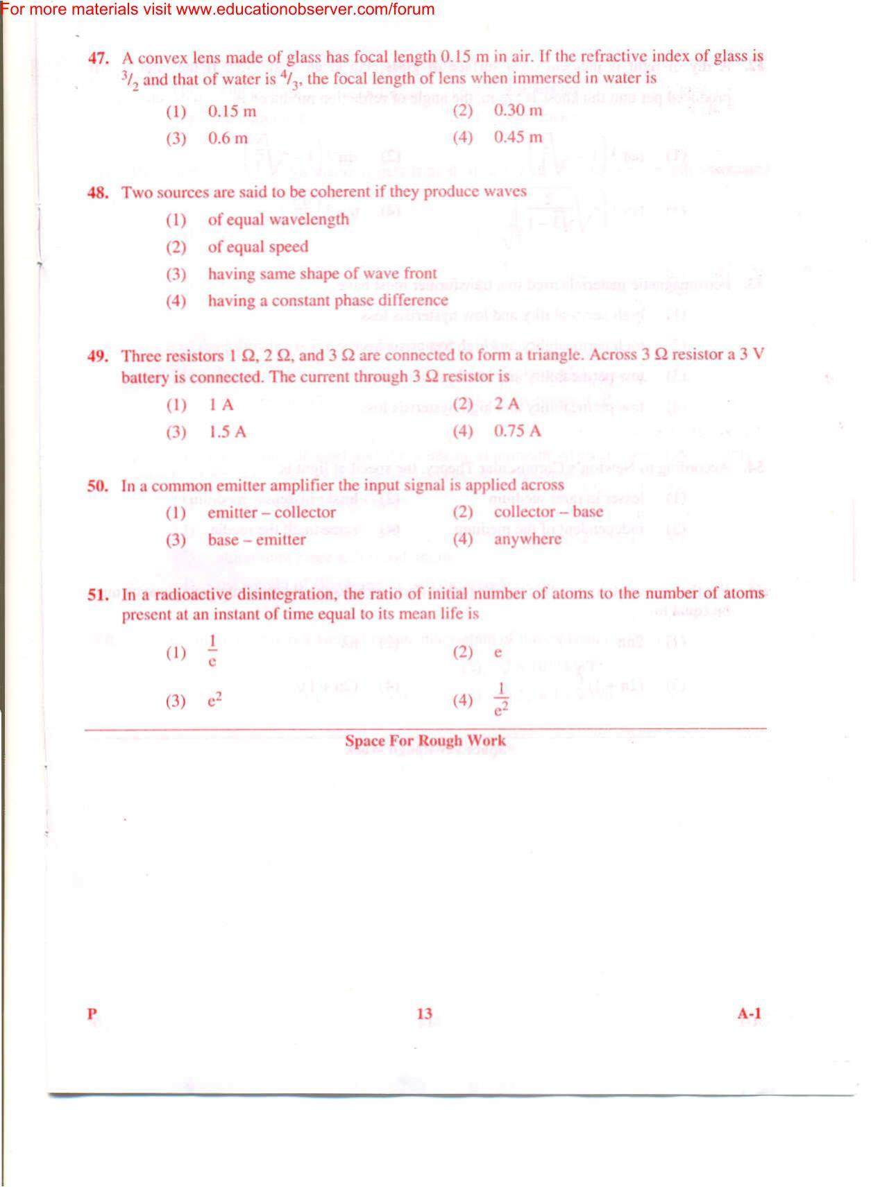 KEAM Paper I 2009 Question Paper - Page 13