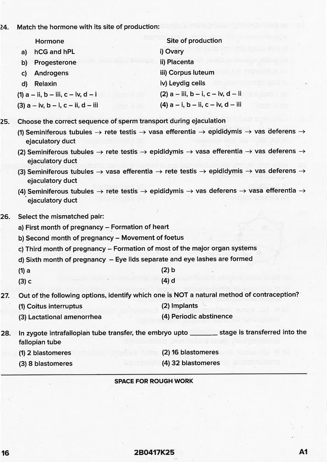 KCET 2025 Biology Question Paper - Page 16