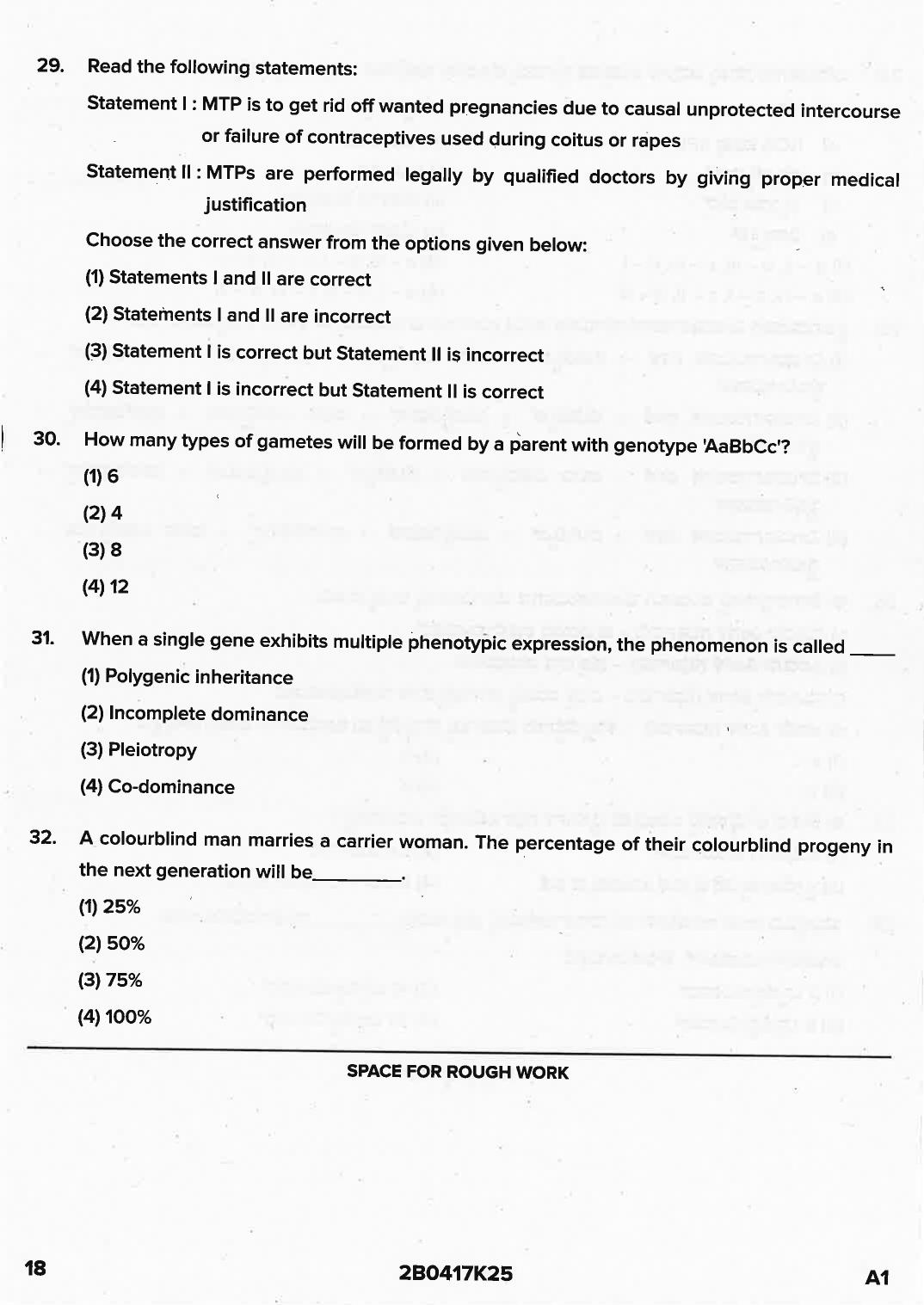 KCET 2025 Biology Question Paper - Page 18