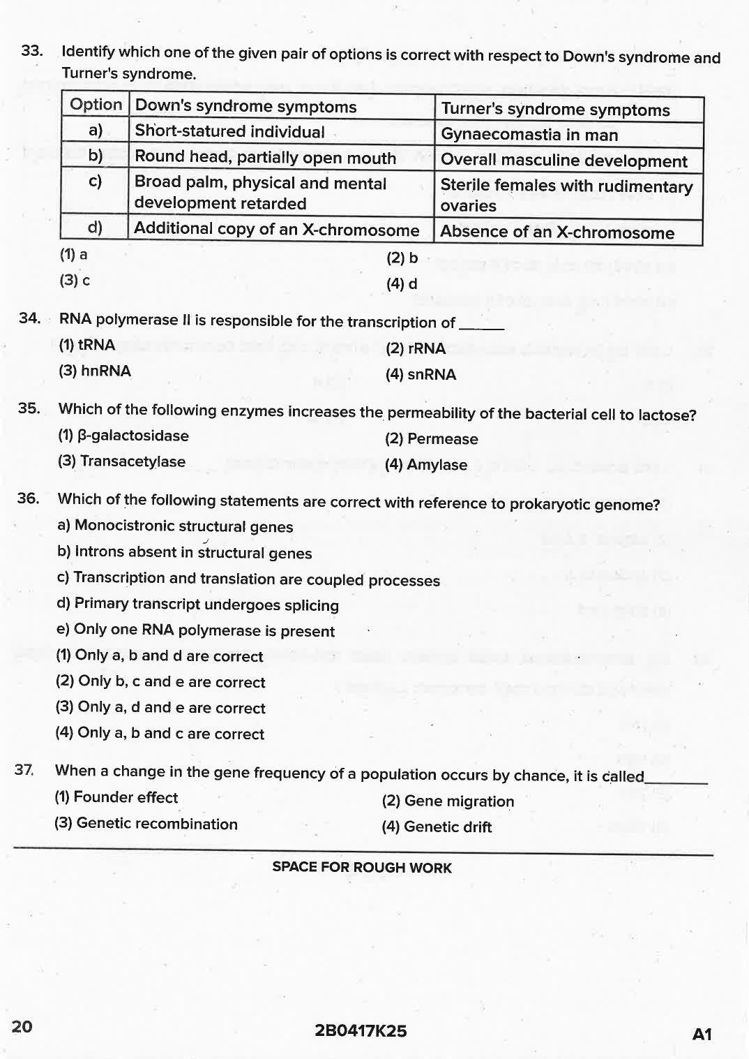 KCET 2025 Biology Question Paper - Page 20
