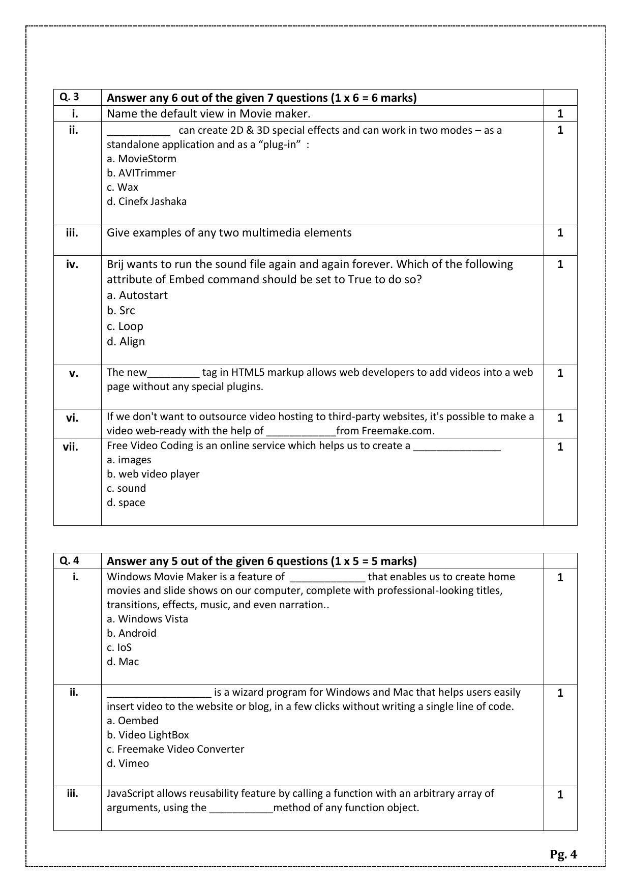 Cbse class 12 web application sample paper indcareer schools