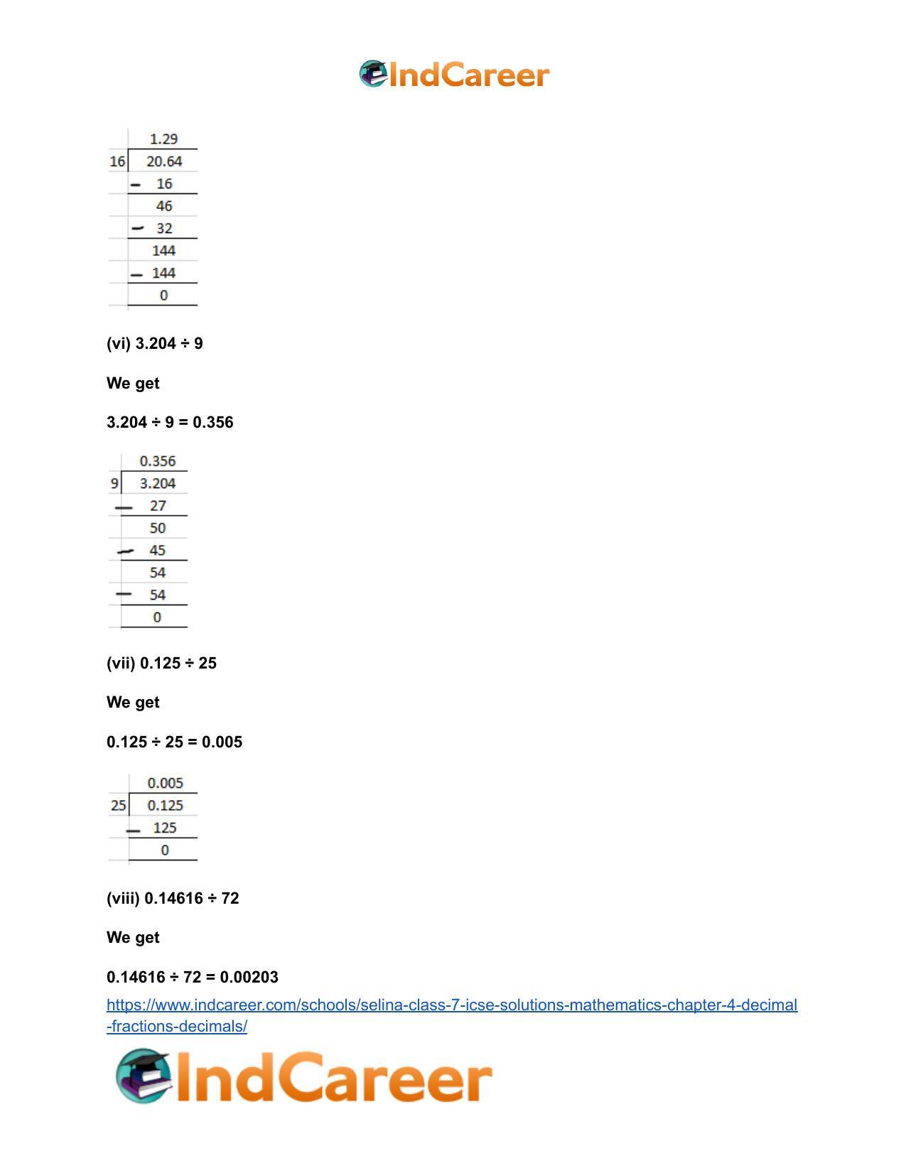 Selina Class 7 ICSE Solutions Mathematics : Chapter 4- Decimal Fractions (Decimals) - Page 43