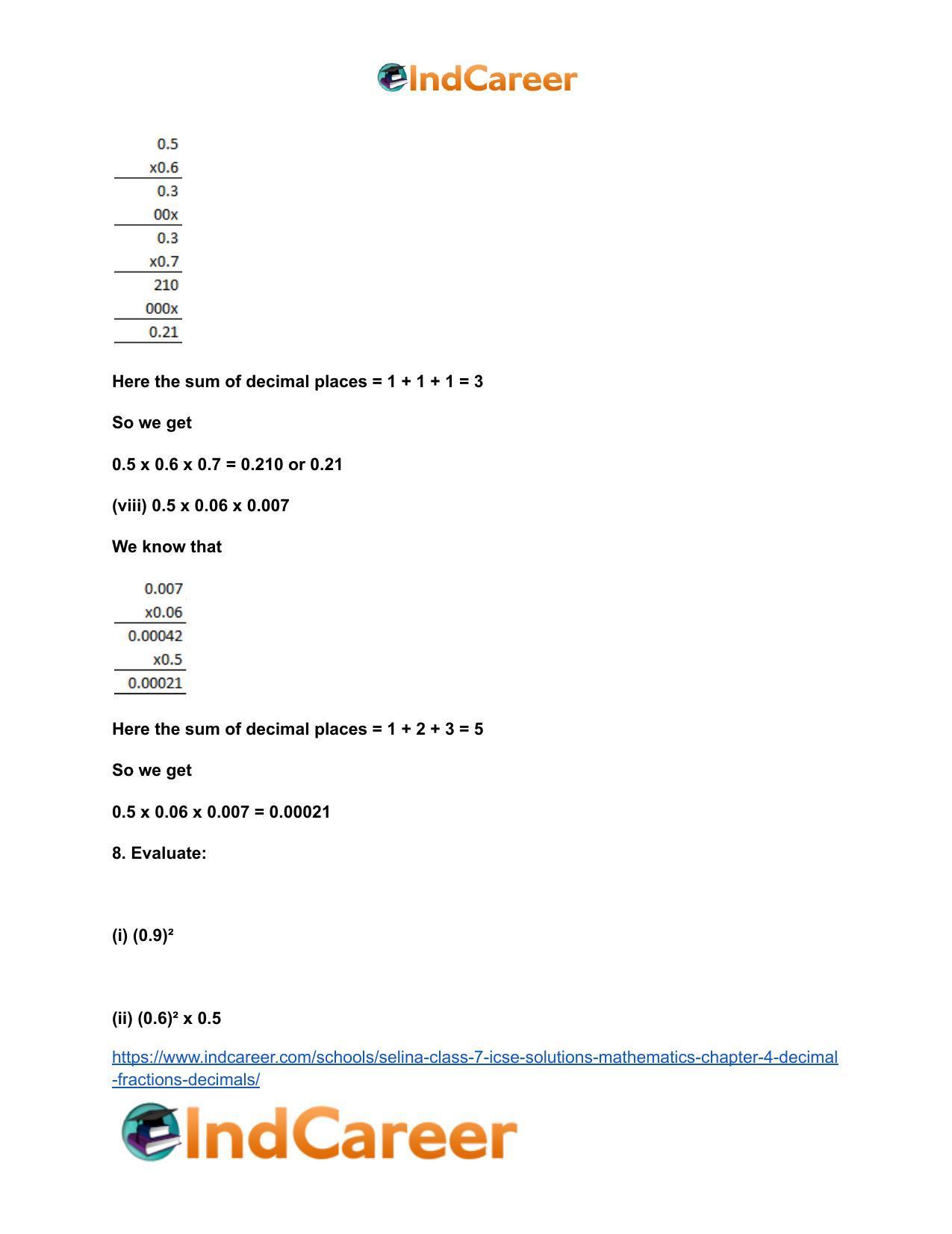 Selina Class 7 ICSE Solutions Mathematics : Chapter 4- Decimal Fractions (Decimals) - Page 49