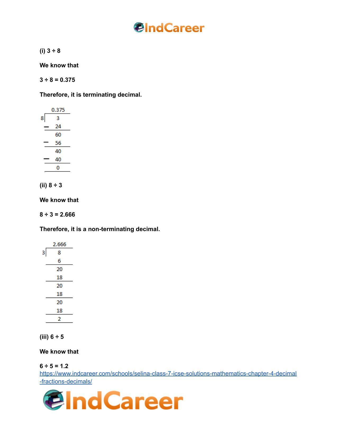 Selina Class 7 ICSE Solutions Mathematics : Chapter 4- Decimal Fractions (Decimals) - Page 57