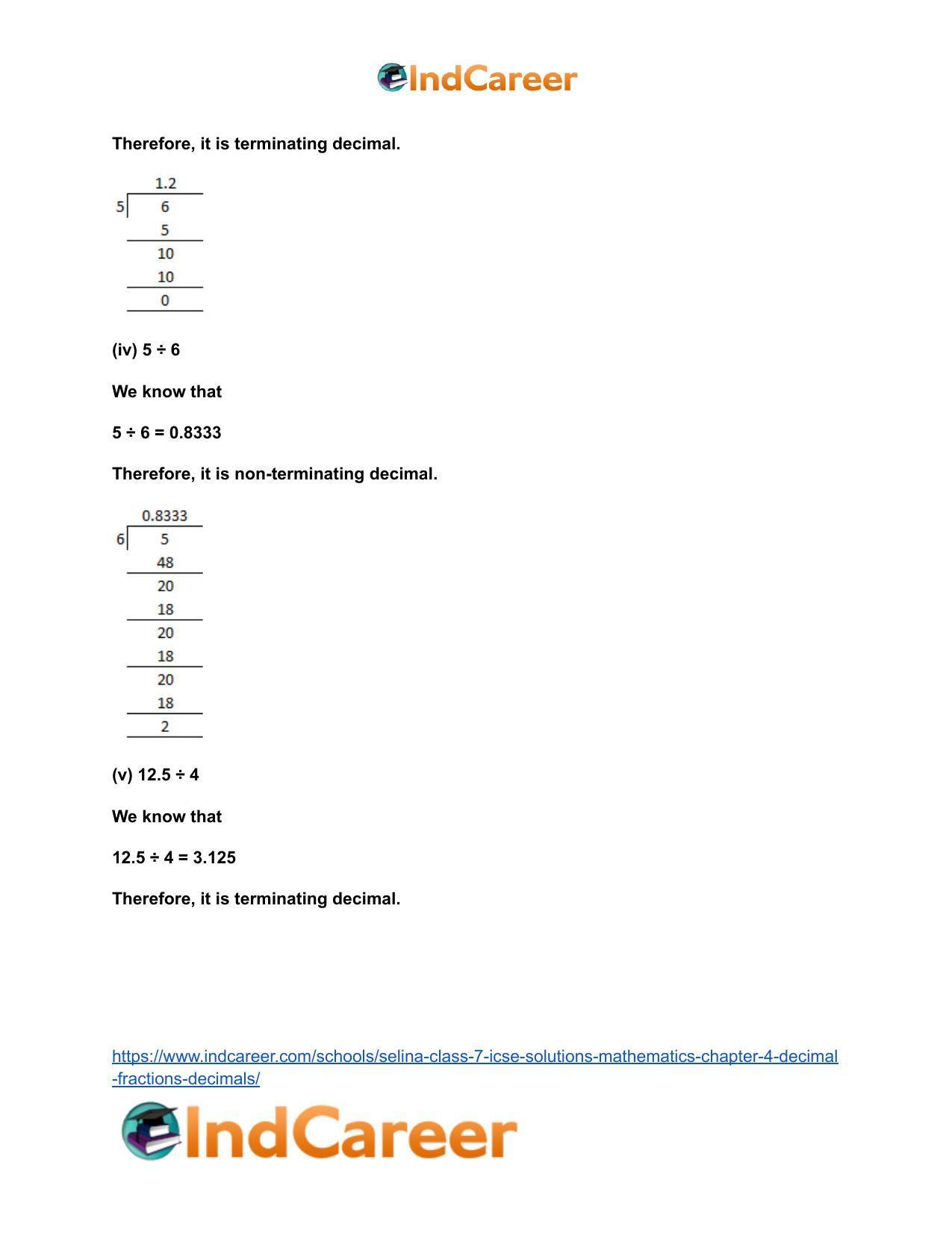 Selina Class 7 ICSE Solutions Mathematics : Chapter 4- Decimal Fractions (Decimals) - Page 58
