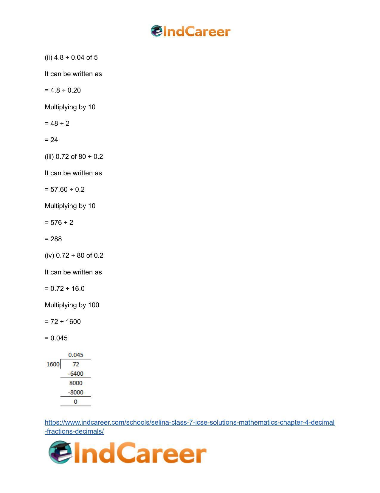 Selina Class 7 ICSE Solutions Mathematics : Chapter 4- Decimal Fractions (Decimals) - Page 78