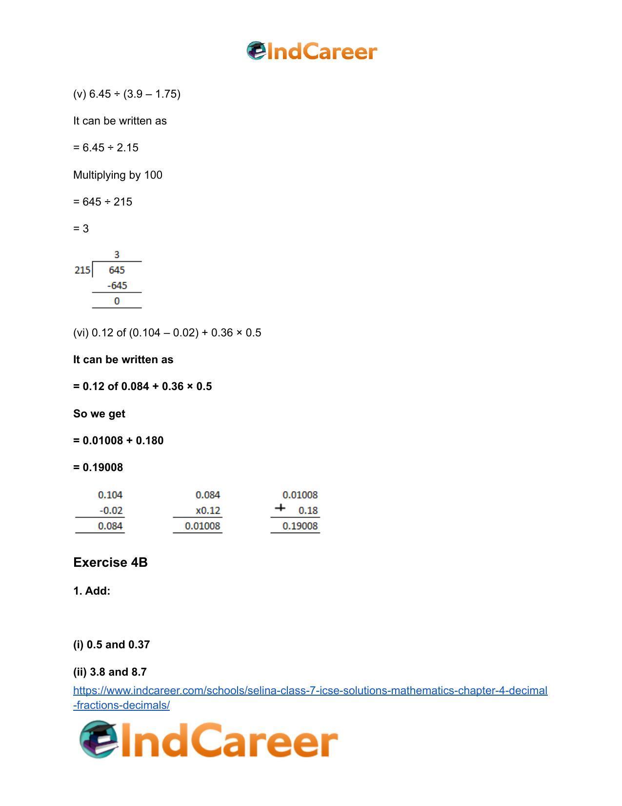 Selina Class 7 ICSE Solutions Mathematics : Chapter 4- Decimal Fractions (Decimals) - Page 79