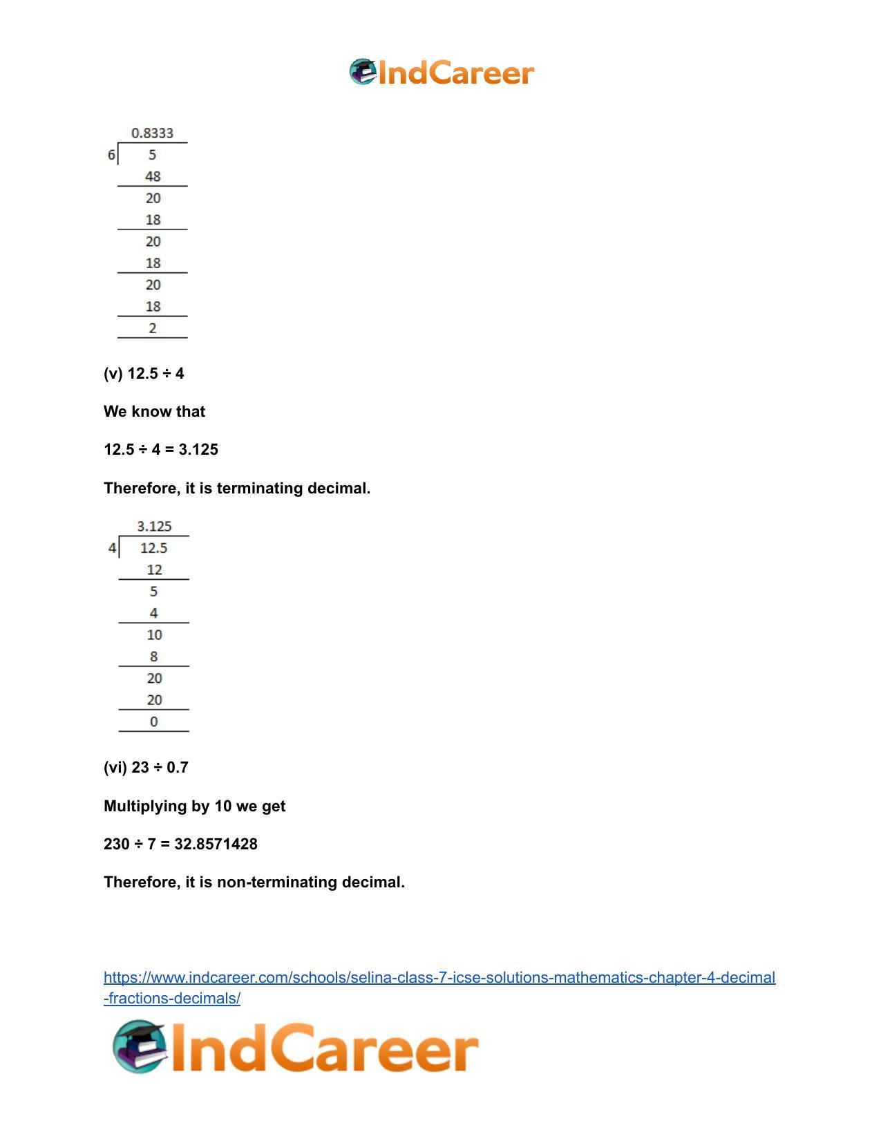 Selina Class 7 ICSE Solutions Mathematics : Chapter 4- Decimal Fractions (Decimals) - Page 128