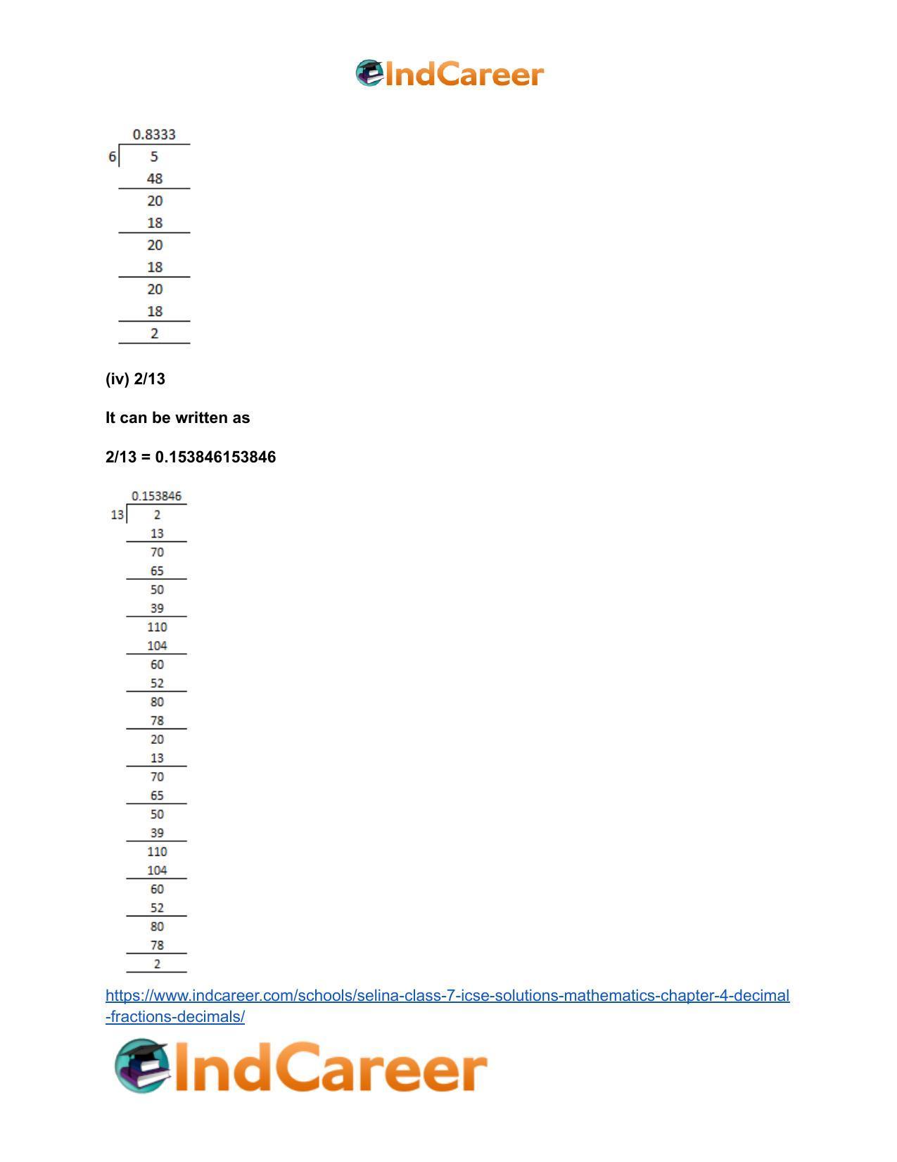 Selina Class 7 ICSE Solutions Mathematics : Chapter 4- Decimal Fractions (Decimals) - Page 132