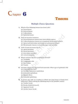 NCERT Exemplar Book for Class 9 Science: Chapter 6 Tissues