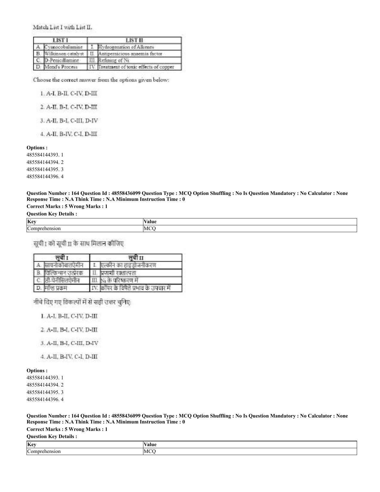 CUET 2023 Domestic Shift 2 Question Papers - 22 June 2023 - Page 176