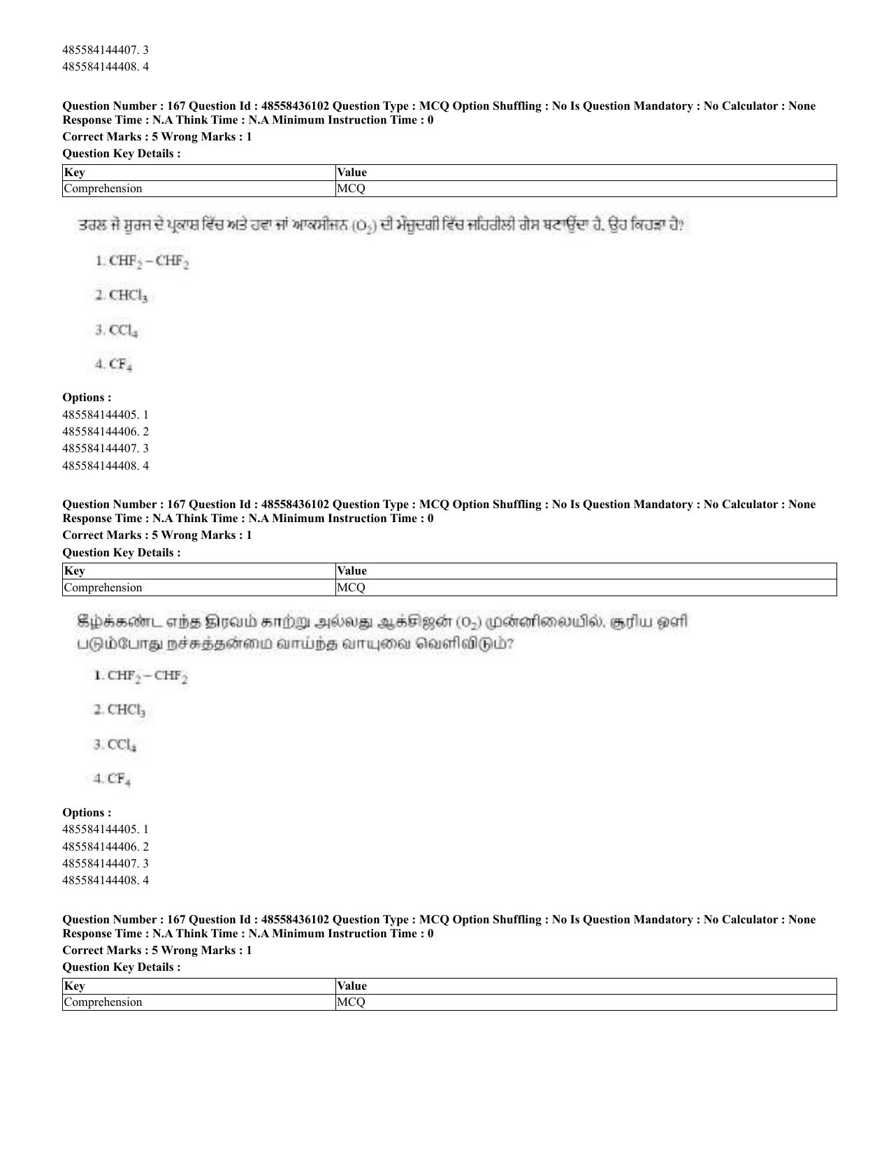CUET 2023 Domestic Shift 2 Question Papers - 22 June 2023 - Page 204