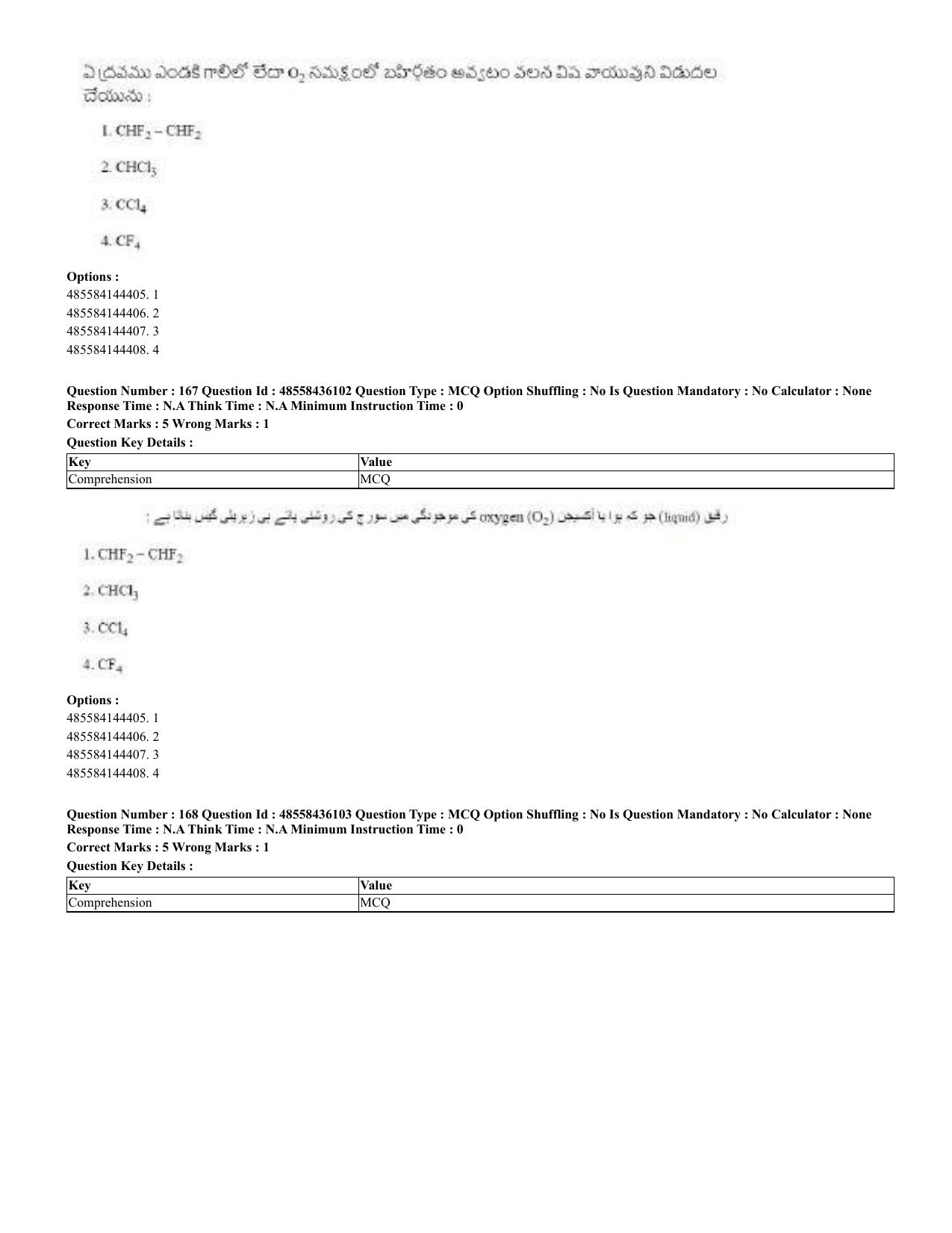CUET 2023 Domestic Shift 2 Question Papers - 22 June 2023 - Page 205