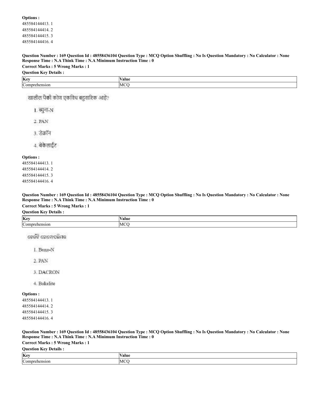 CUET 2023 Domestic Shift 2 Question Papers - 22 June 2023 - Page 215