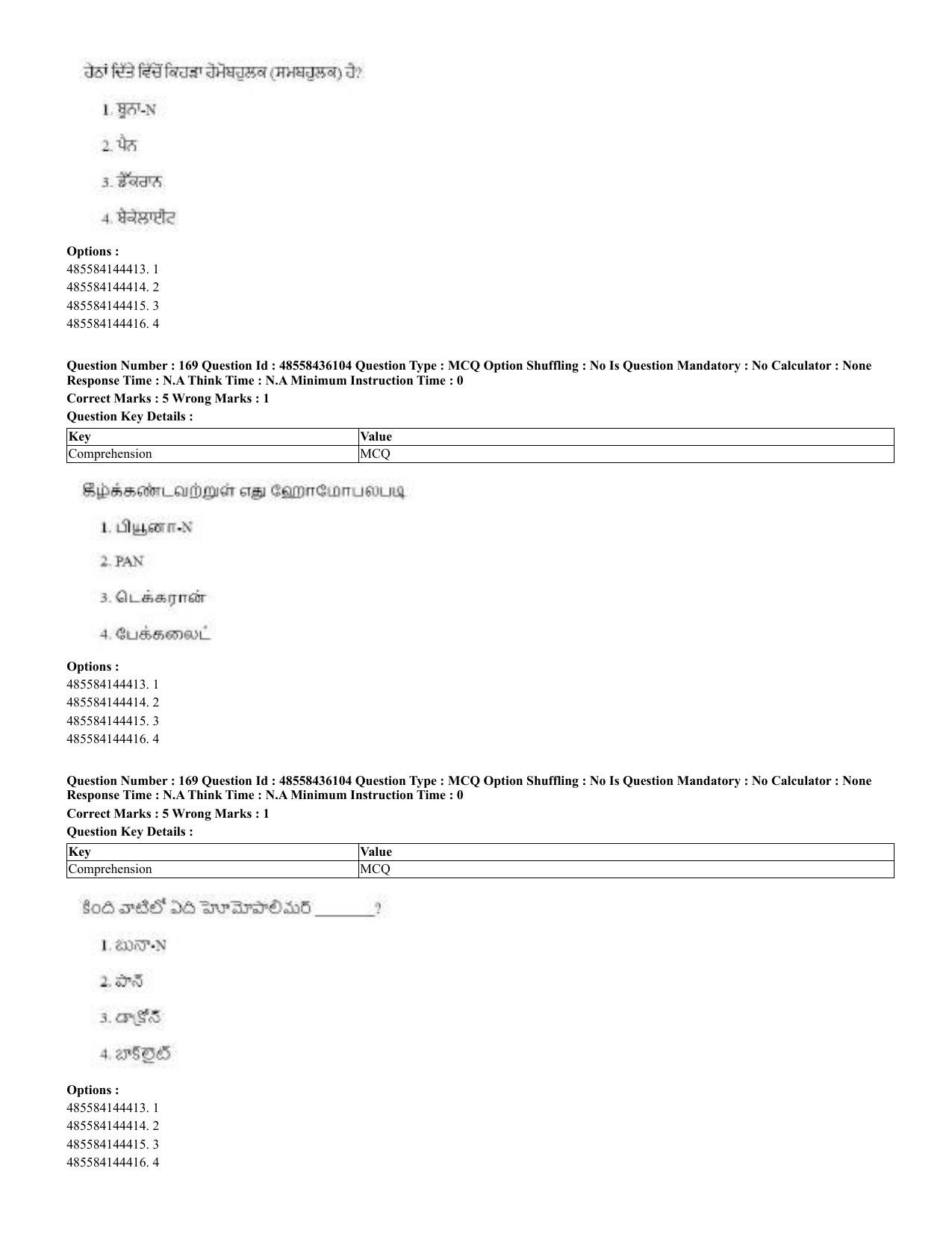 CUET 2023 Domestic Shift 2 Question Papers - 22 June 2023 - Page 216