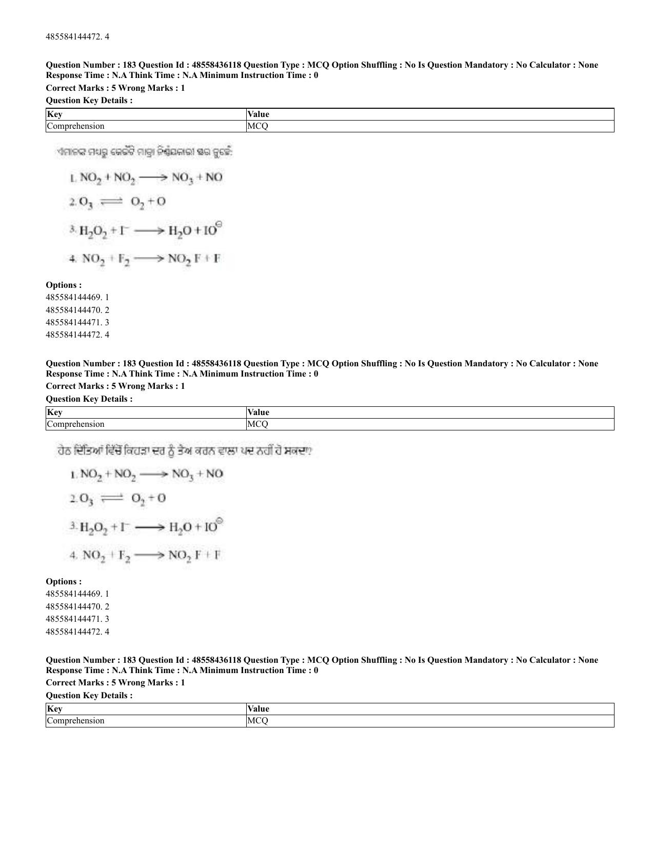 CUET 2023 Domestic Shift 2 Question Papers - 22 June 2023 - Page 313