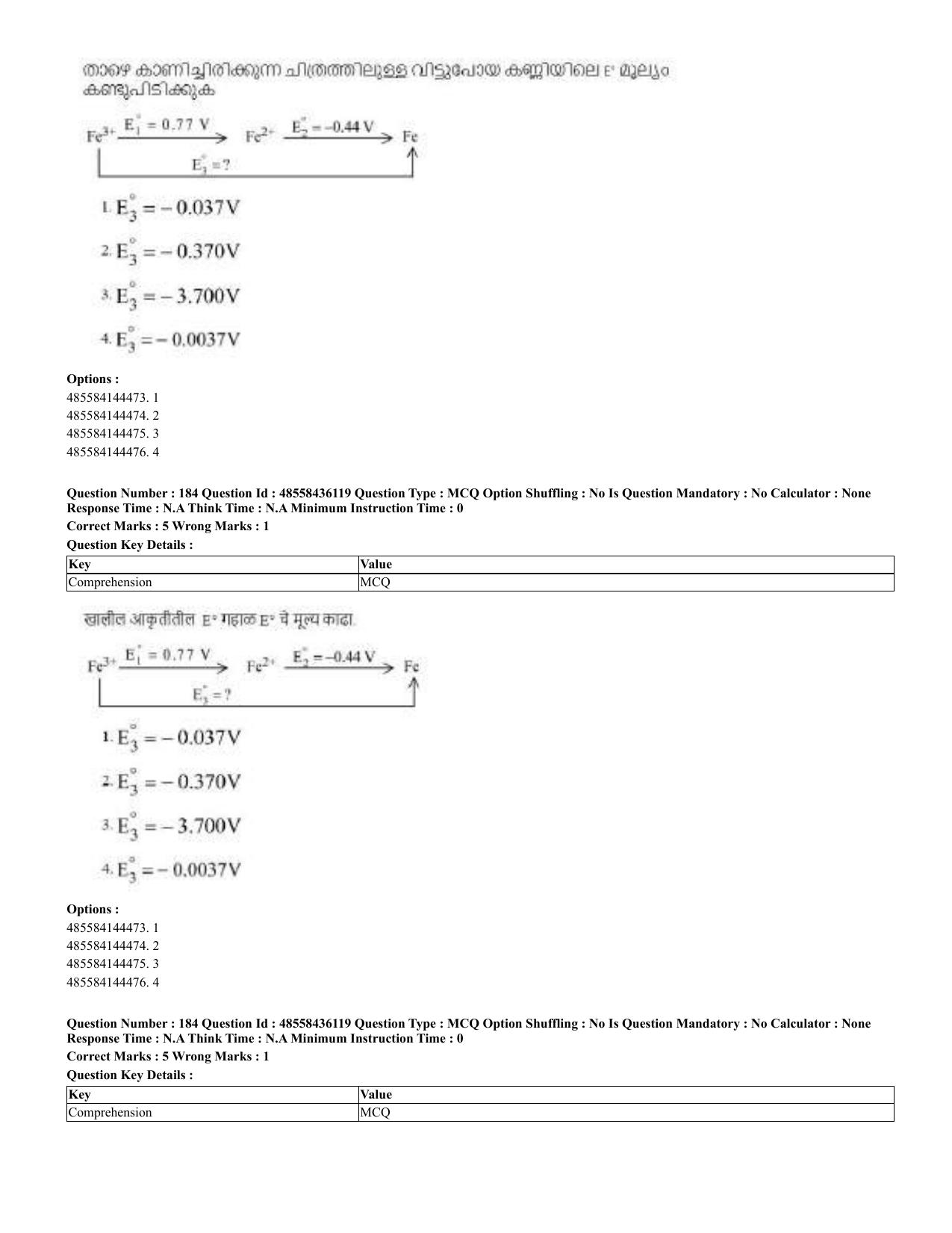 CUET 2023 Domestic Shift 2 Question Papers - 22 June 2023 - Page 318