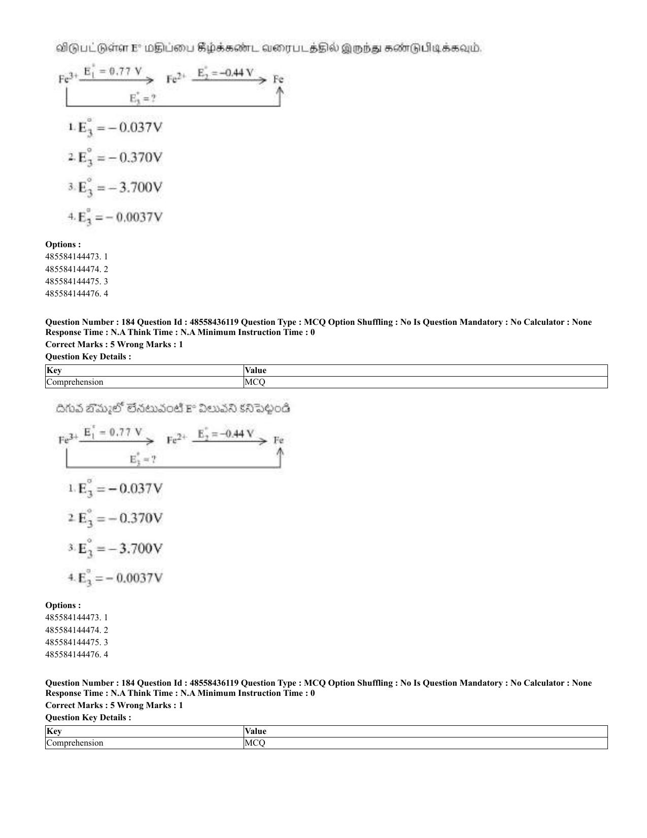 CUET 2023 Domestic Shift 2 Question Papers - 22 June 2023 - Page 320