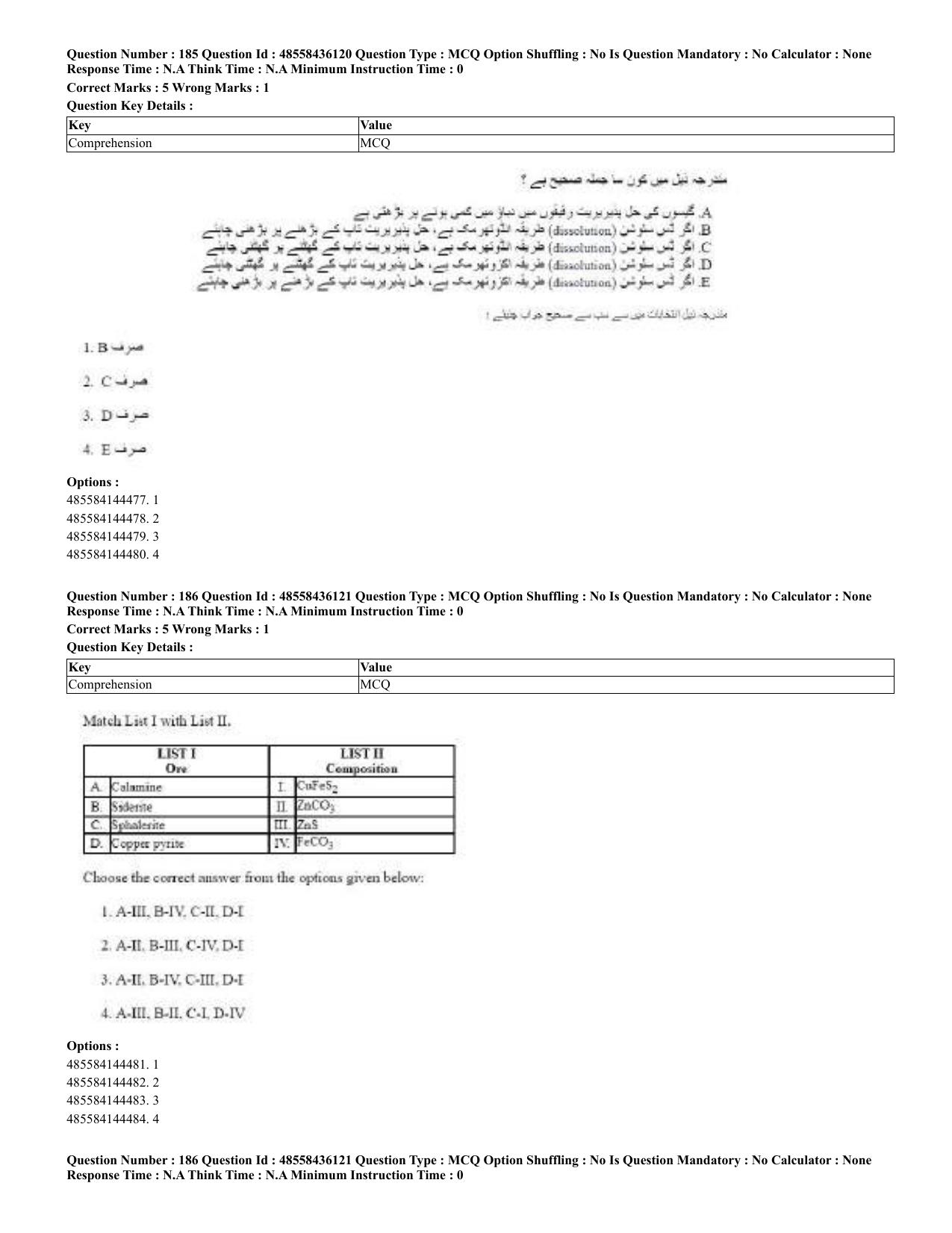 CUET 2023 Domestic Shift 2 Question Papers - 22 June 2023 - Page 328