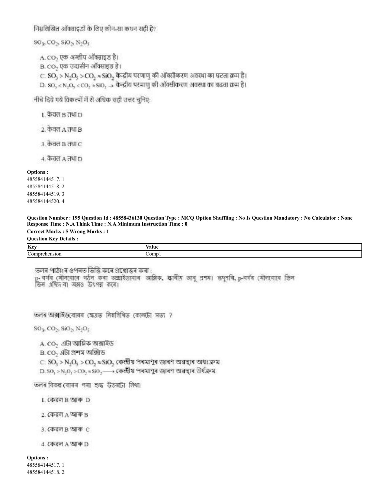 CUET 2023 Domestic Shift 2 Question Papers - 22 June 2023 - Page 391